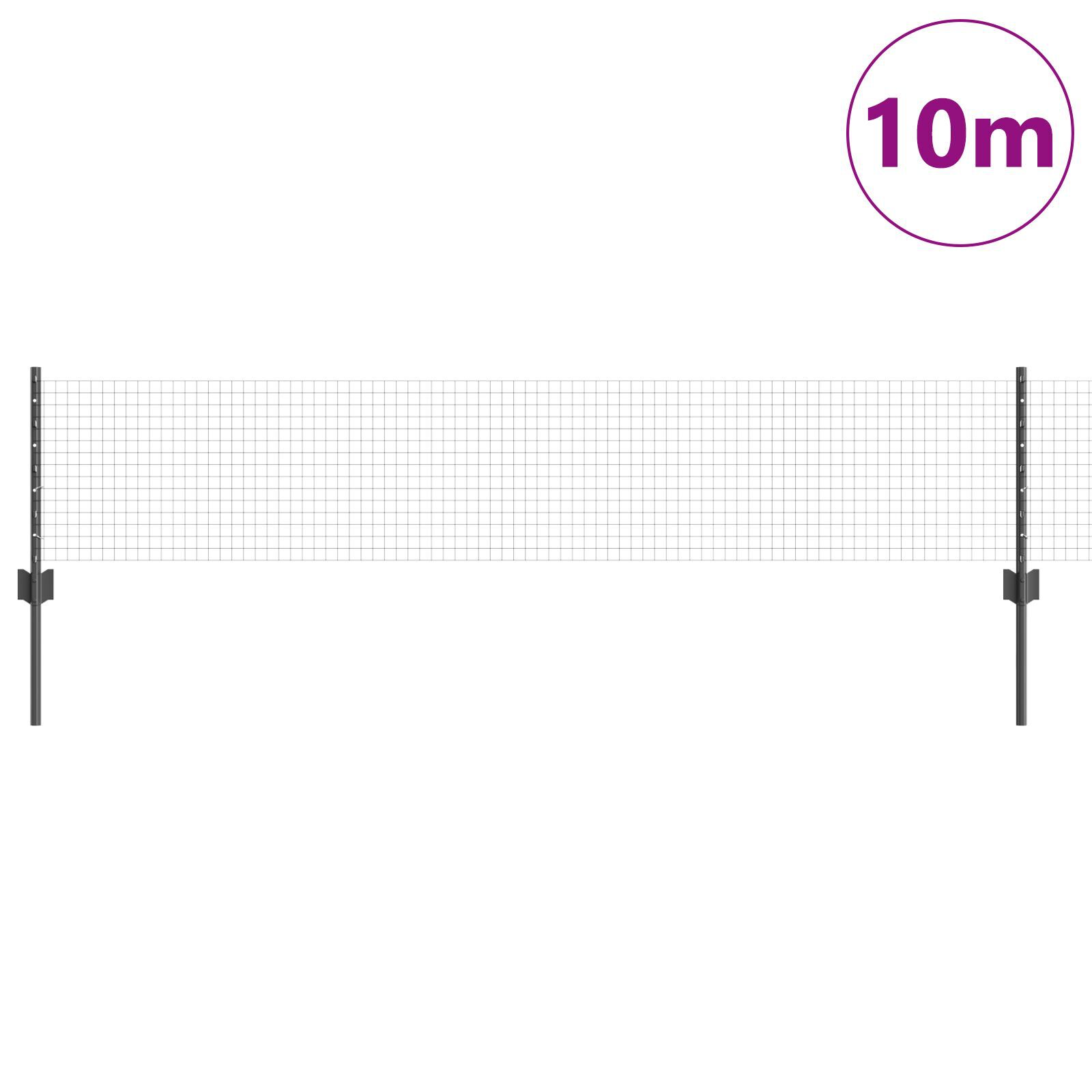 vidaXL Îngrădire cu stâlpi Gri 0.4 x 10 m Oțel vidaXL Îngrădire cu stâlpi Gri 0.4 x 10 m Oțel