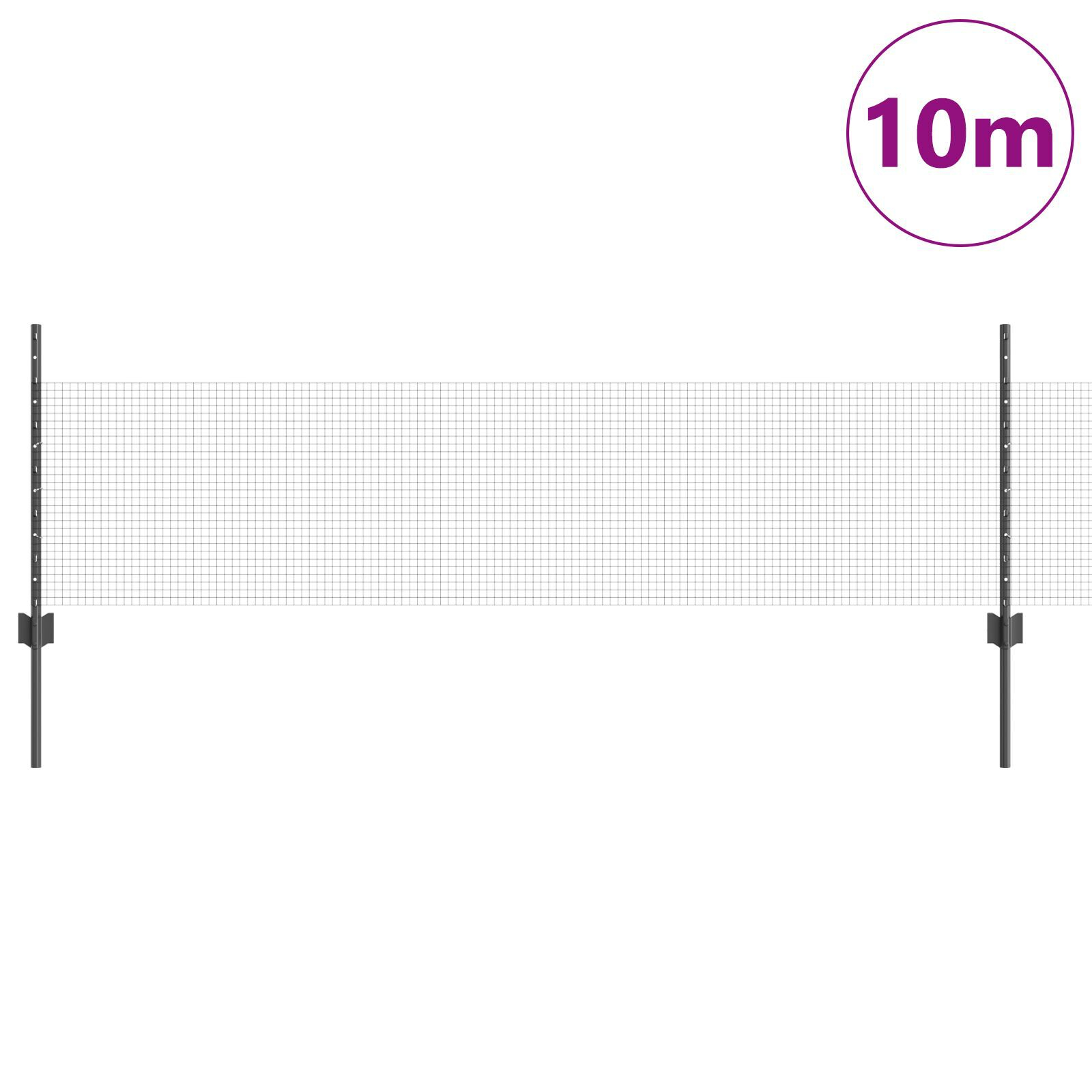 vidaXL Îngrădire cu stâlpi Gri 0.5 x 10 m Oțel vidaXL Îngrădire cu stâlpi Gri 0.5 x 10 m Oțel