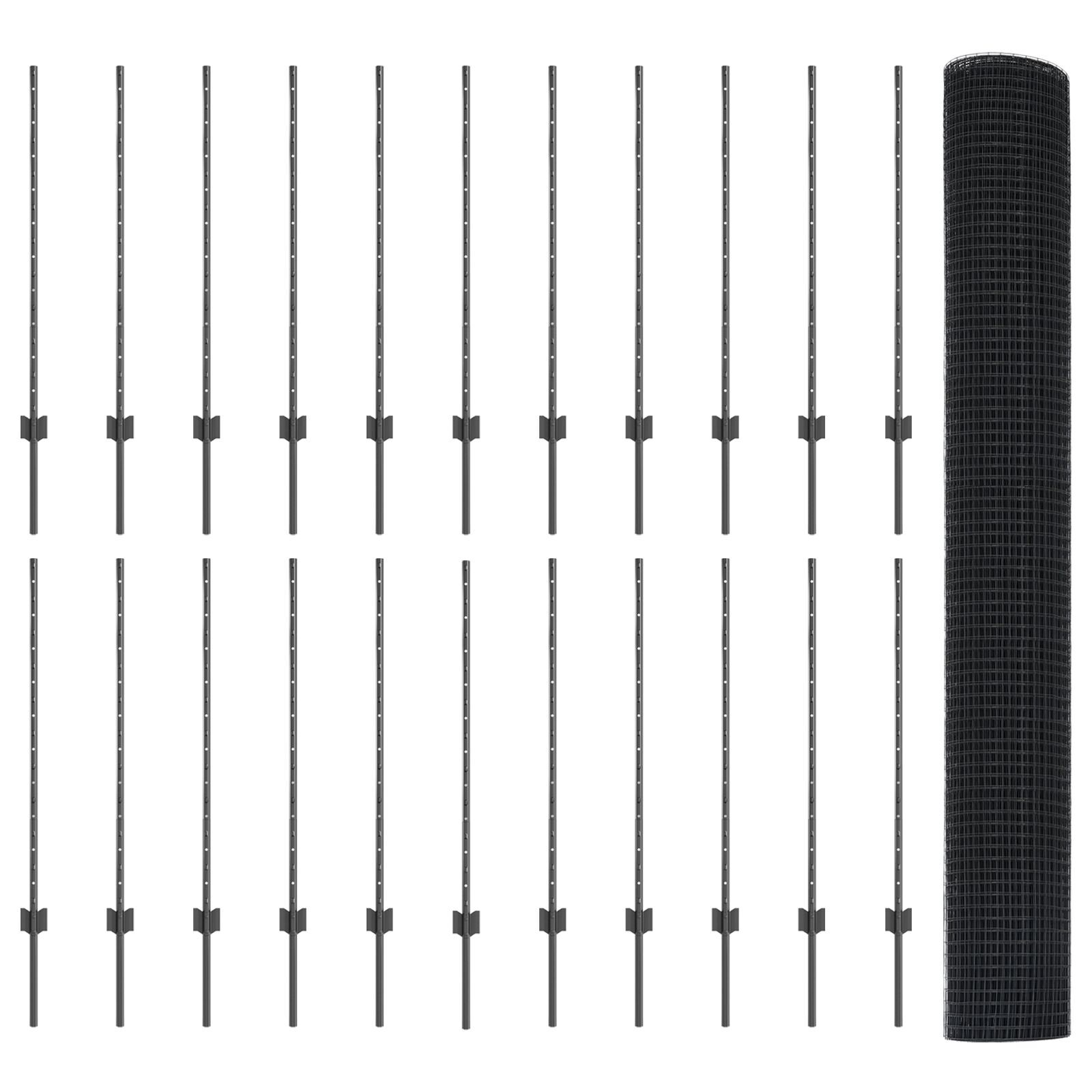 vidaXL Gard și Stâlp Gri 1 x 50 m Oțel