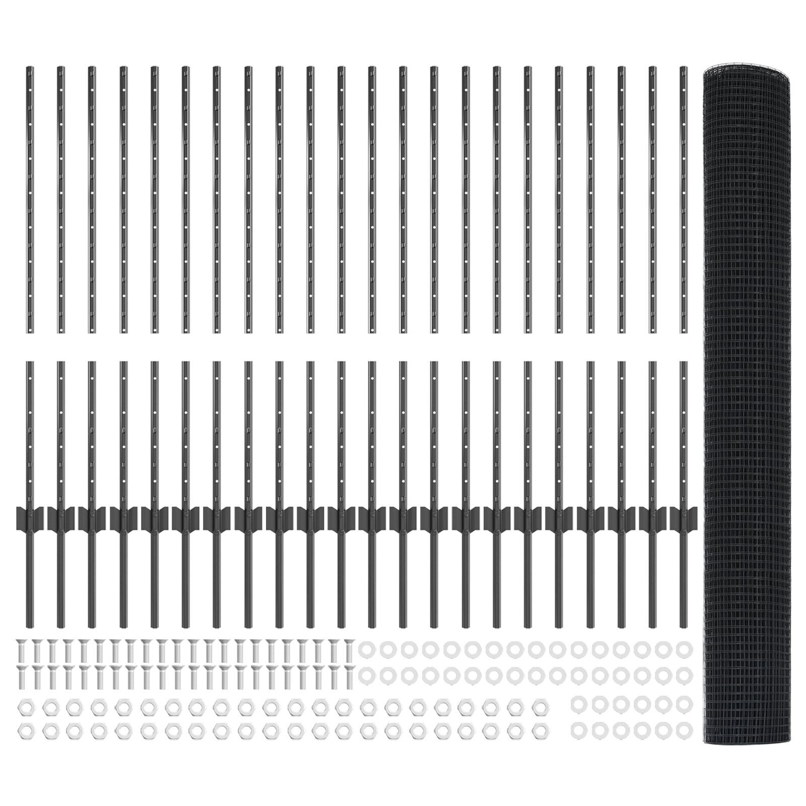 vidaXL Gard și Stâlp Gri 1 x 50 m Oțel