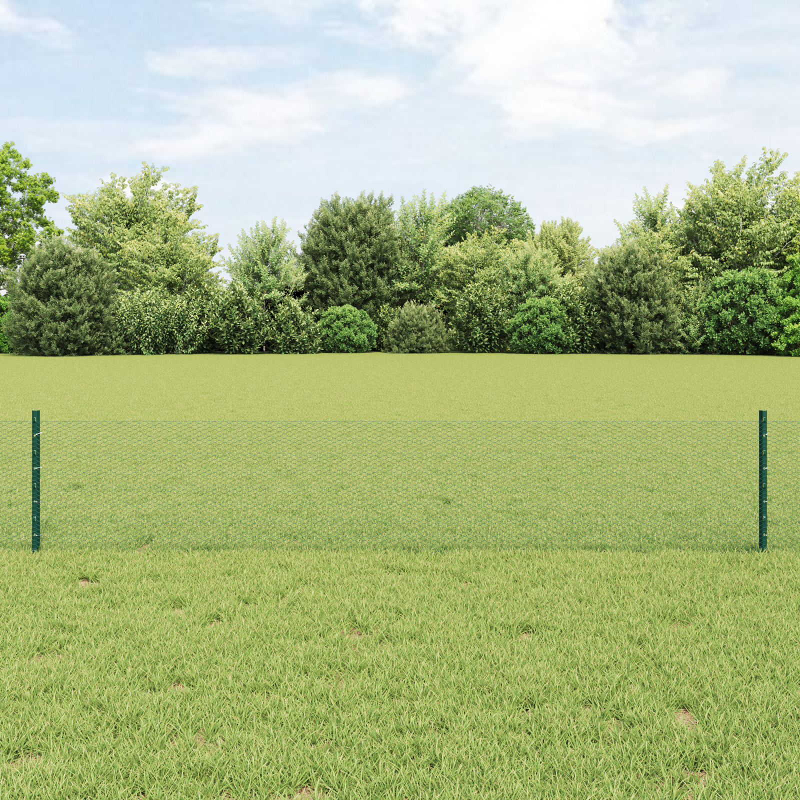 vidaXL Îngrădire cu stâlpi Verde 0.4 x 10 m Oțel vidaXL Îngrădire cu stâlpi Verde 0.4 x 10 m Oțel