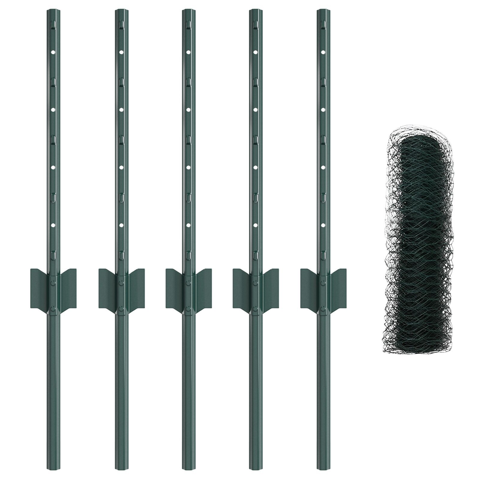 vidaXL Îngrădire cu stâlpi Verde 0.4 x 10 m Oțel vidaXL Îngrădire cu stâlpi Verde 0.4 x 10 m Oțel