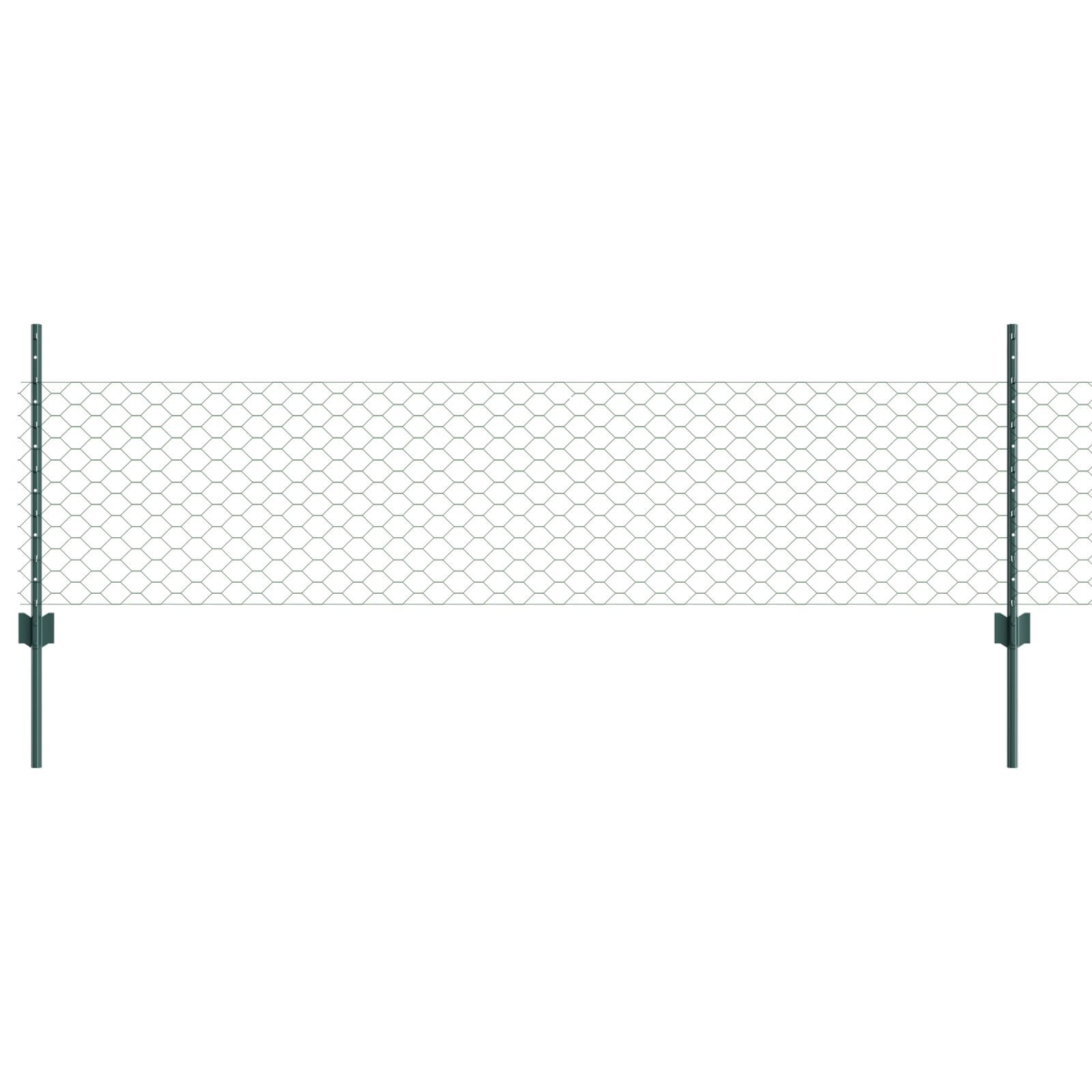 vidaXL Îngrădire cu stâlpi Verde 0.5 x 10 m Oțel