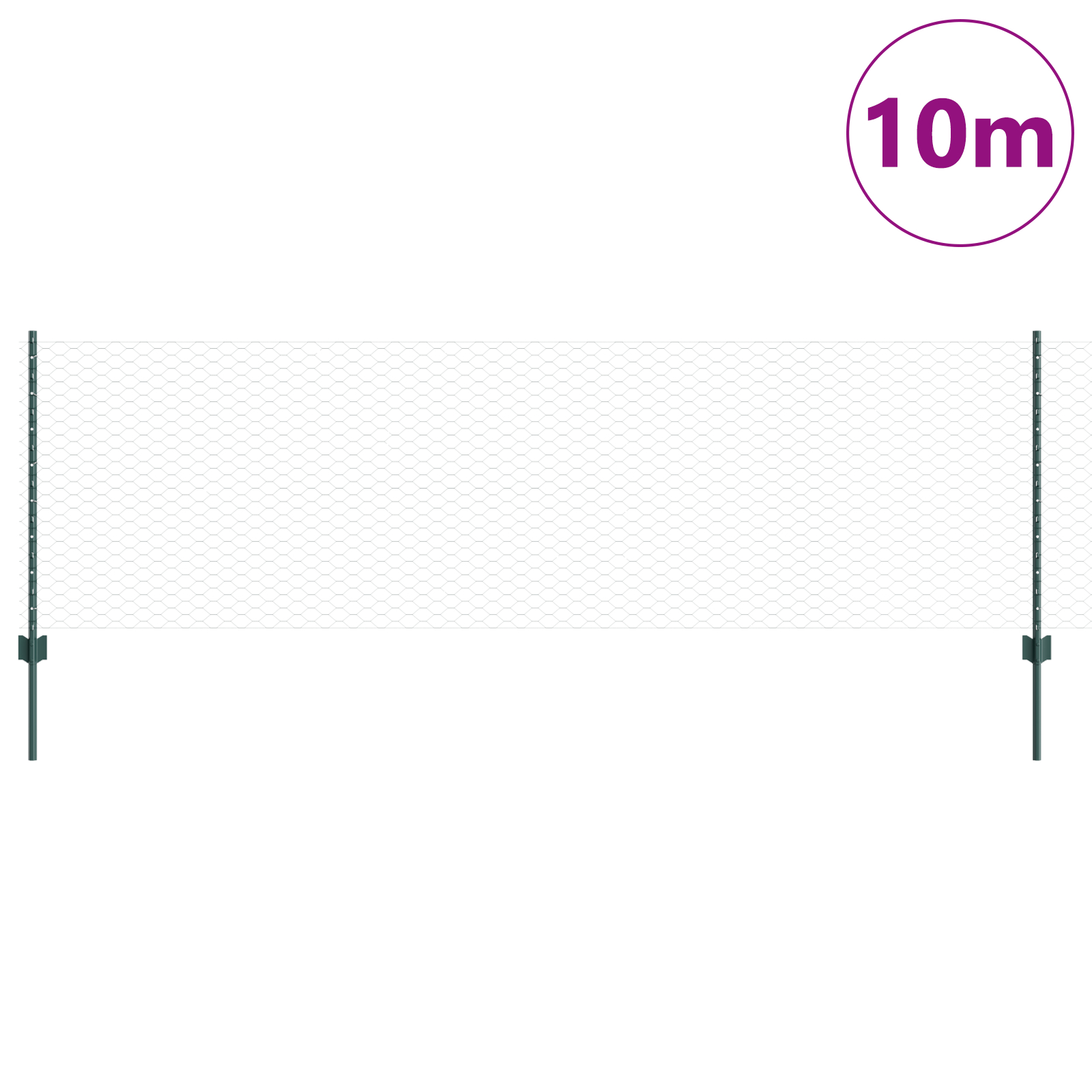 vidaXL Îngrădire cu stâlpi Verde 0.8 x 10 m Oțel vidaXL Îngrădire cu stâlpi Verde 0.8 x 10 m Oțel