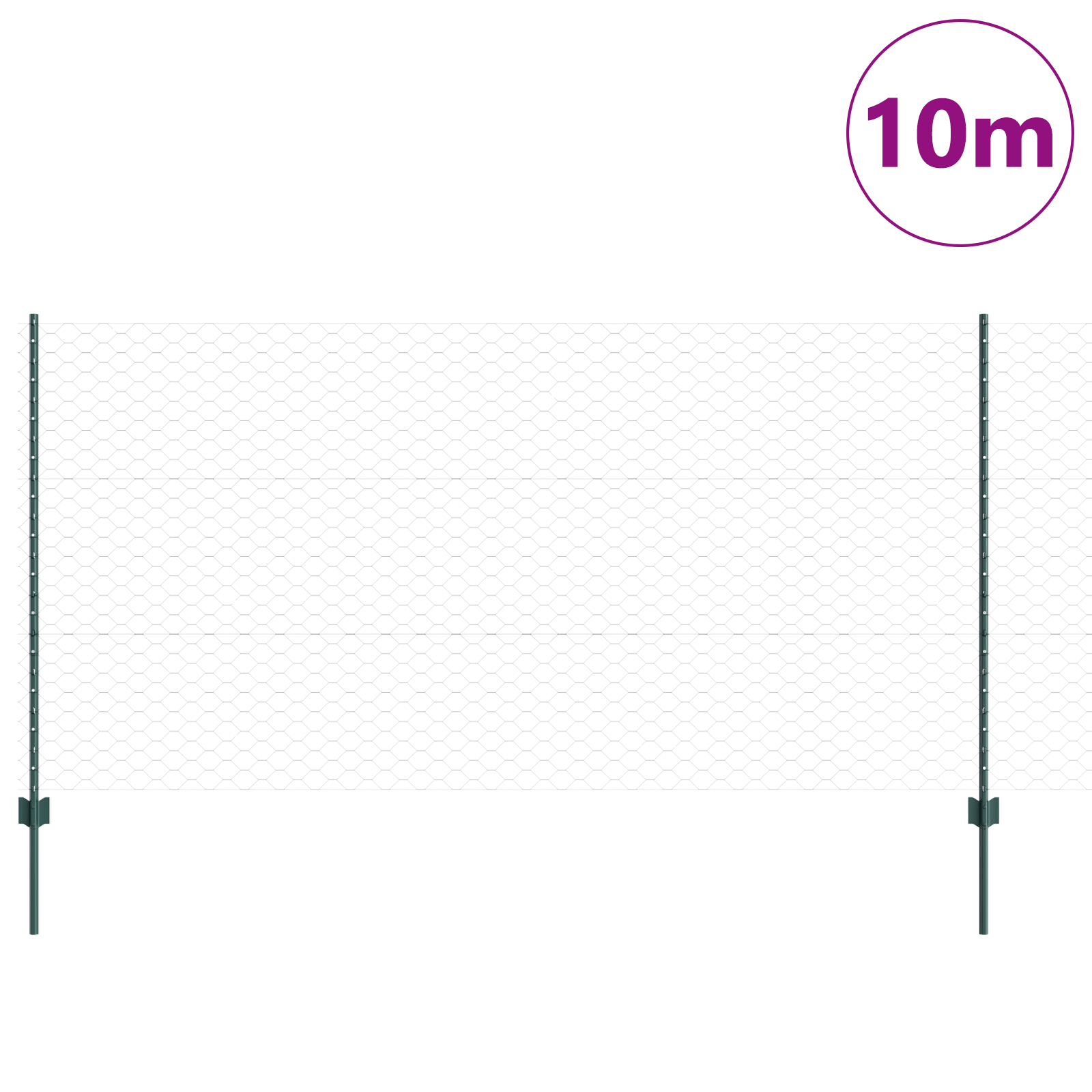 vidaXL Îngrădire cu stâlpi Verde 1.2 x 10 m Oțel vidaXL Îngrădire cu stâlpi Verde 1.2 x 10 m Oțel
