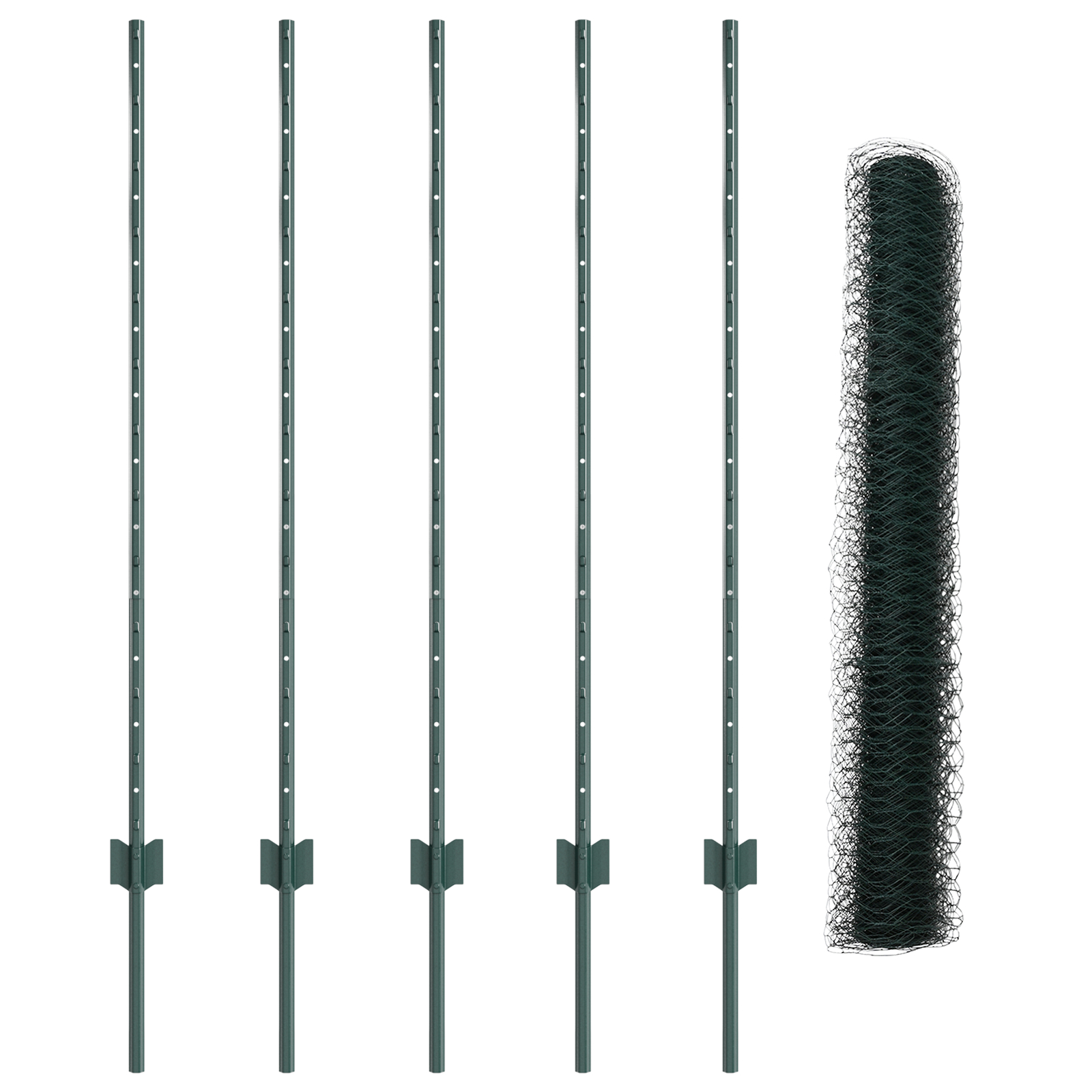 vidaXL Îngrădire cu stâlpi Verde 1.2 x 10 m Oțel vidaXL Îngrădire cu stâlpi Verde 1.2 x 10 m Oțel