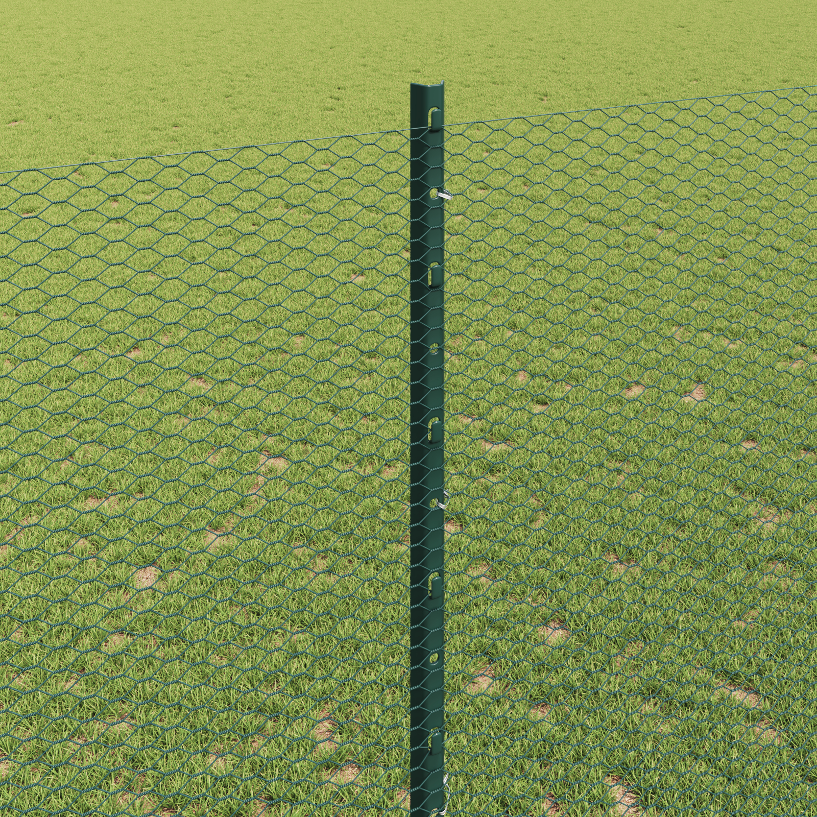 vidaXL Îngrădire cu stâlpi Verde 1.4 x 10 m Oțel