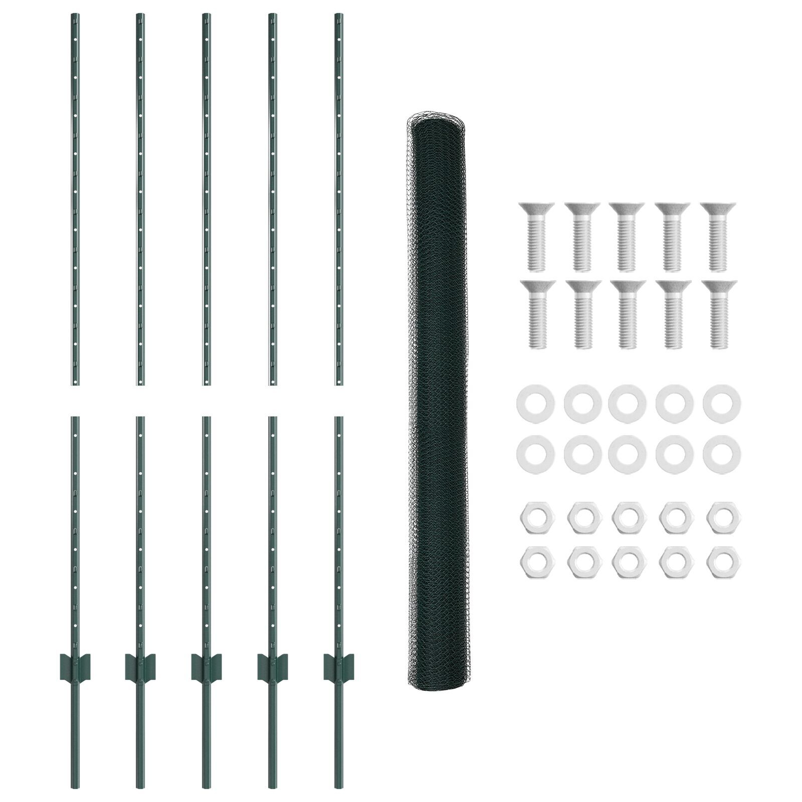 vidaXL Îngrădire cu stâlpi Verde 1.4 x 10 m Oțel vidaXL Îngrădire cu stâlpi Verde 1.4 x 10 m Oțel