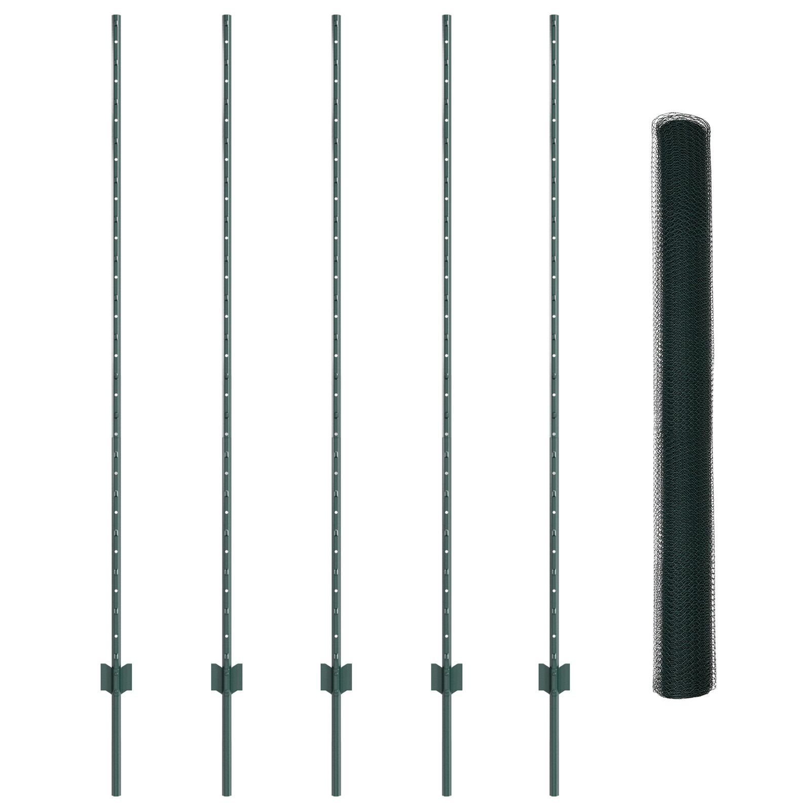 vidaXL Îngrădire cu stâlpi Verde 1.5 x 10 m Oțel vidaXL Îngrădire cu stâlpi Verde 1.5 x 10 m Oțel
