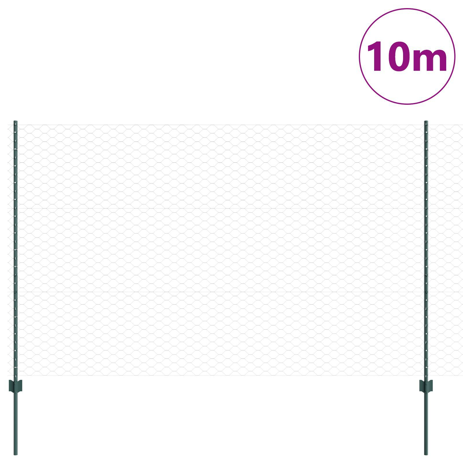 vidaXL Îngrădire cu stâlpi Verde 1.5 x 10 m Oțel vidaXL Îngrădire cu stâlpi Verde 1.5 x 10 m Oțel