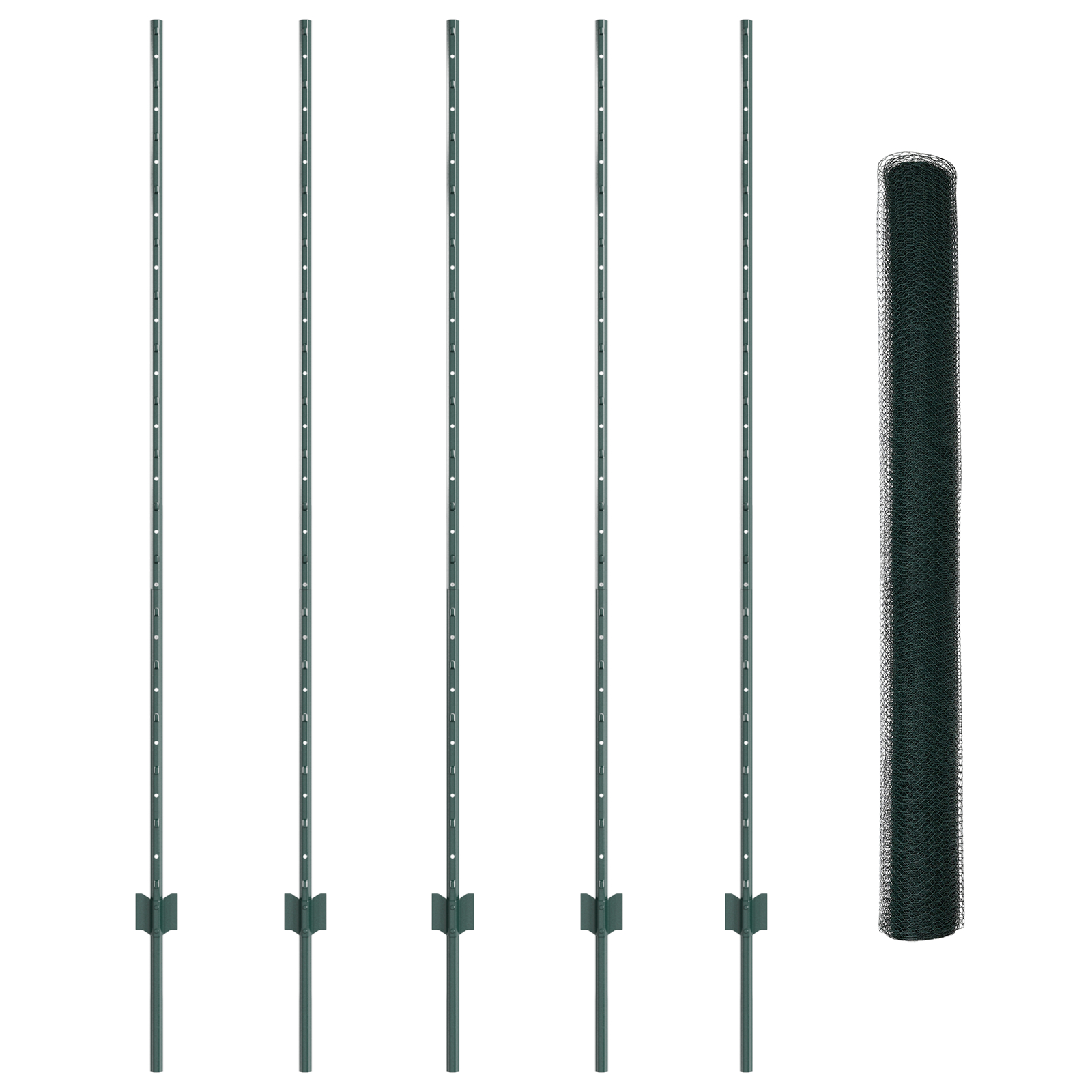 vidaXL Îngrădire cu stâlpi Verde 1.6 x 10 m Oțel vidaXL Îngrădire cu stâlpi Verde 1.6 x 10 m Oțel
