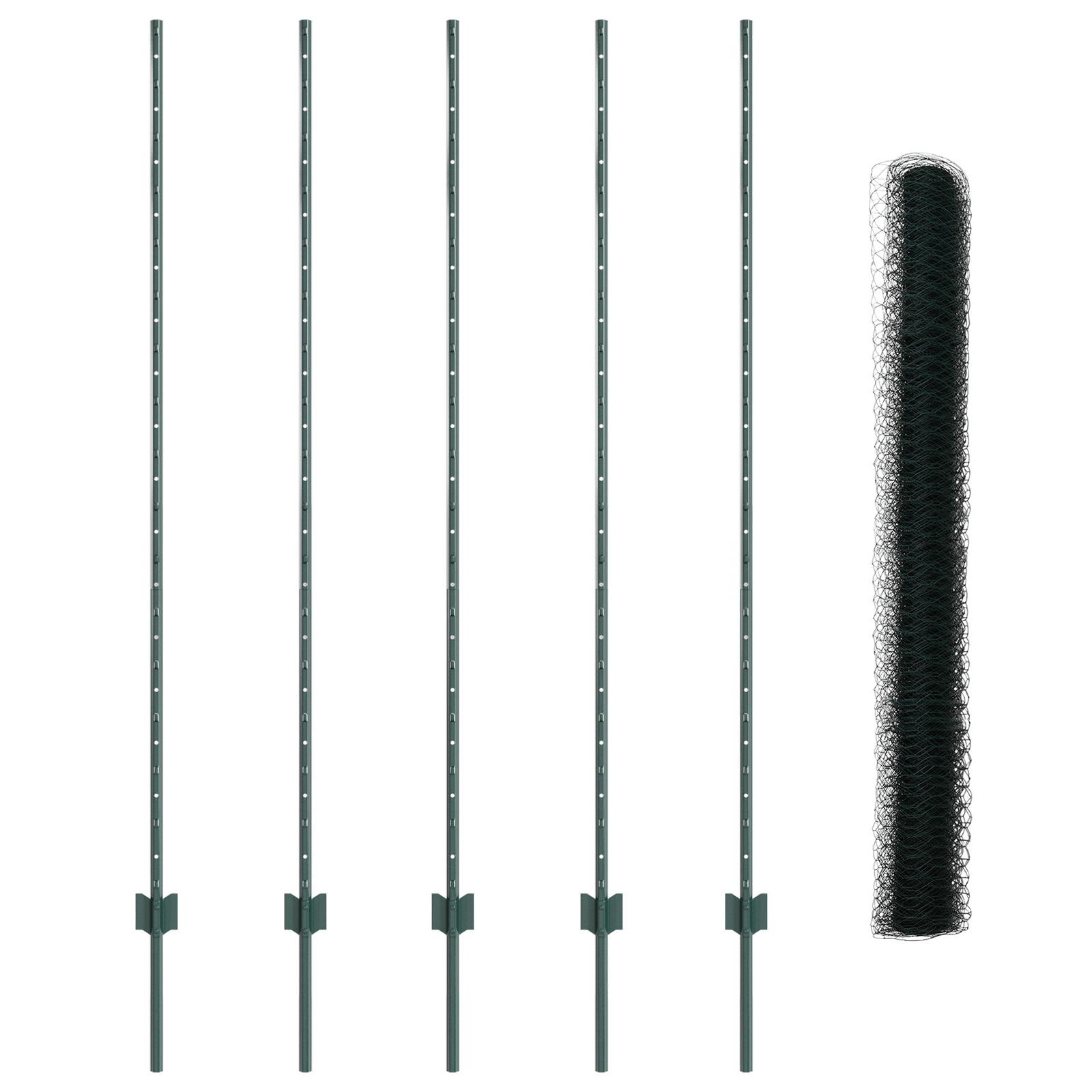 vidaXL Îngrădire cu stâlpi Verde 1.6 x 10 m Oțel vidaXL Îngrădire cu stâlpi Verde 1.6 x 10 m Oțel