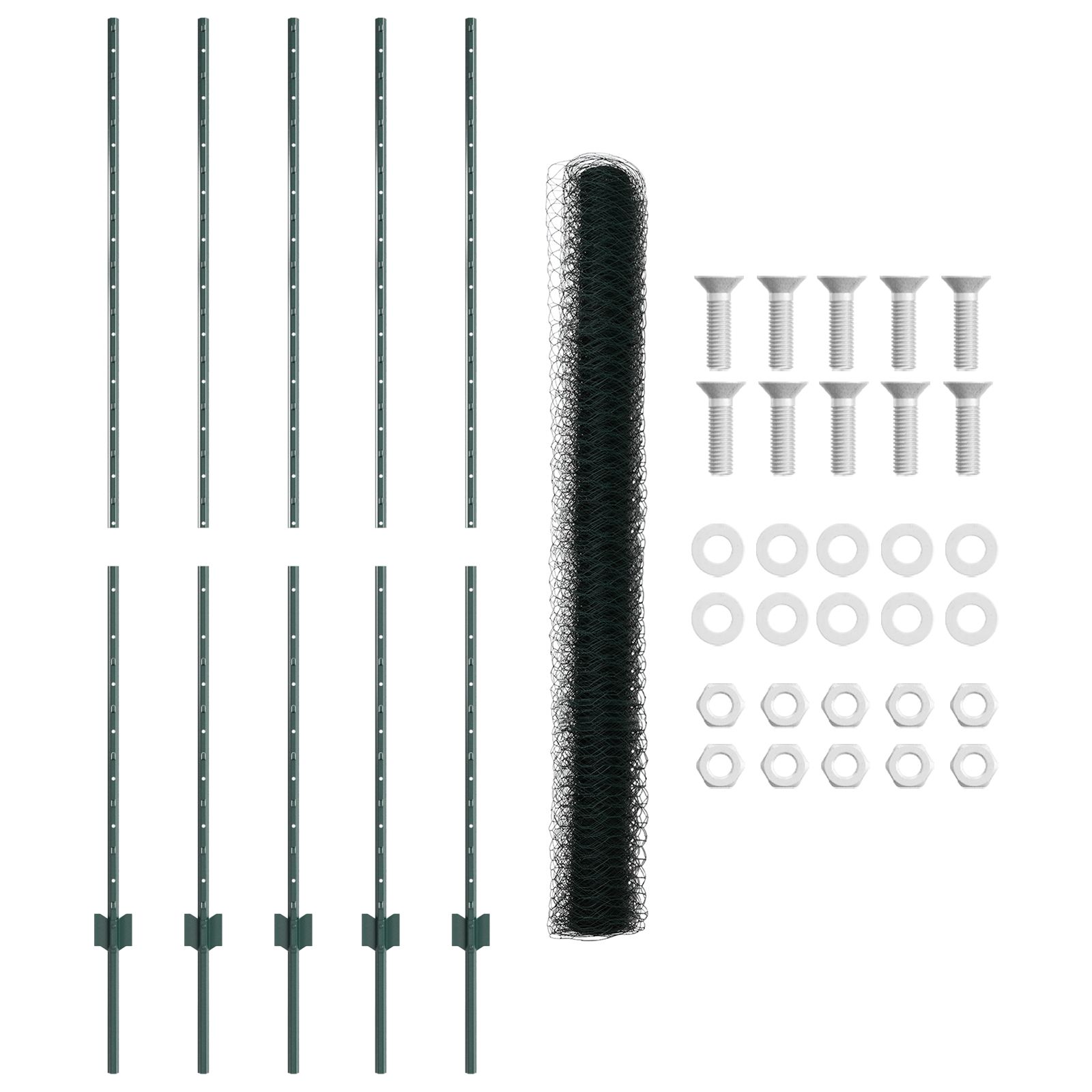 vidaXL Îngrădire cu stâlpi Verde 1.6 x 10 m Oțel vidaXL Îngrădire cu stâlpi Verde 1.6 x 10 m Oțel