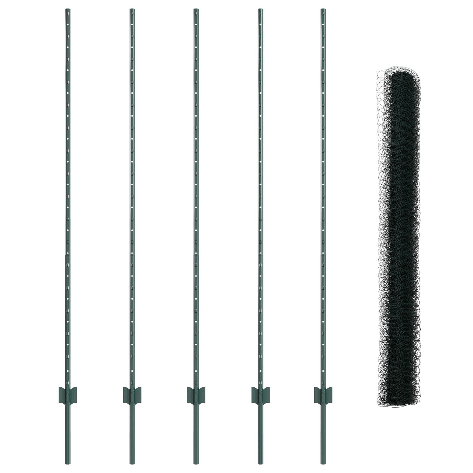 vidaXL Îngrădire cu stâlpi Verde 1.6 x 10 m Oțel vidaXL Îngrădire cu stâlpi Verde 1.6 x 10 m Oțel