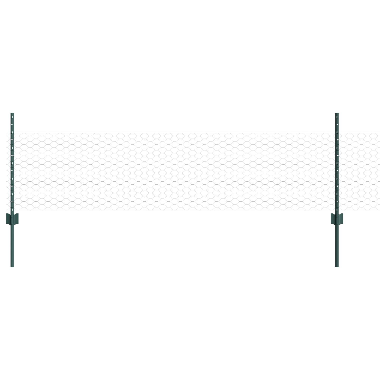 vidaXL Îngrădire cu stâlpi Verde 0.5 x 25 m Oțel