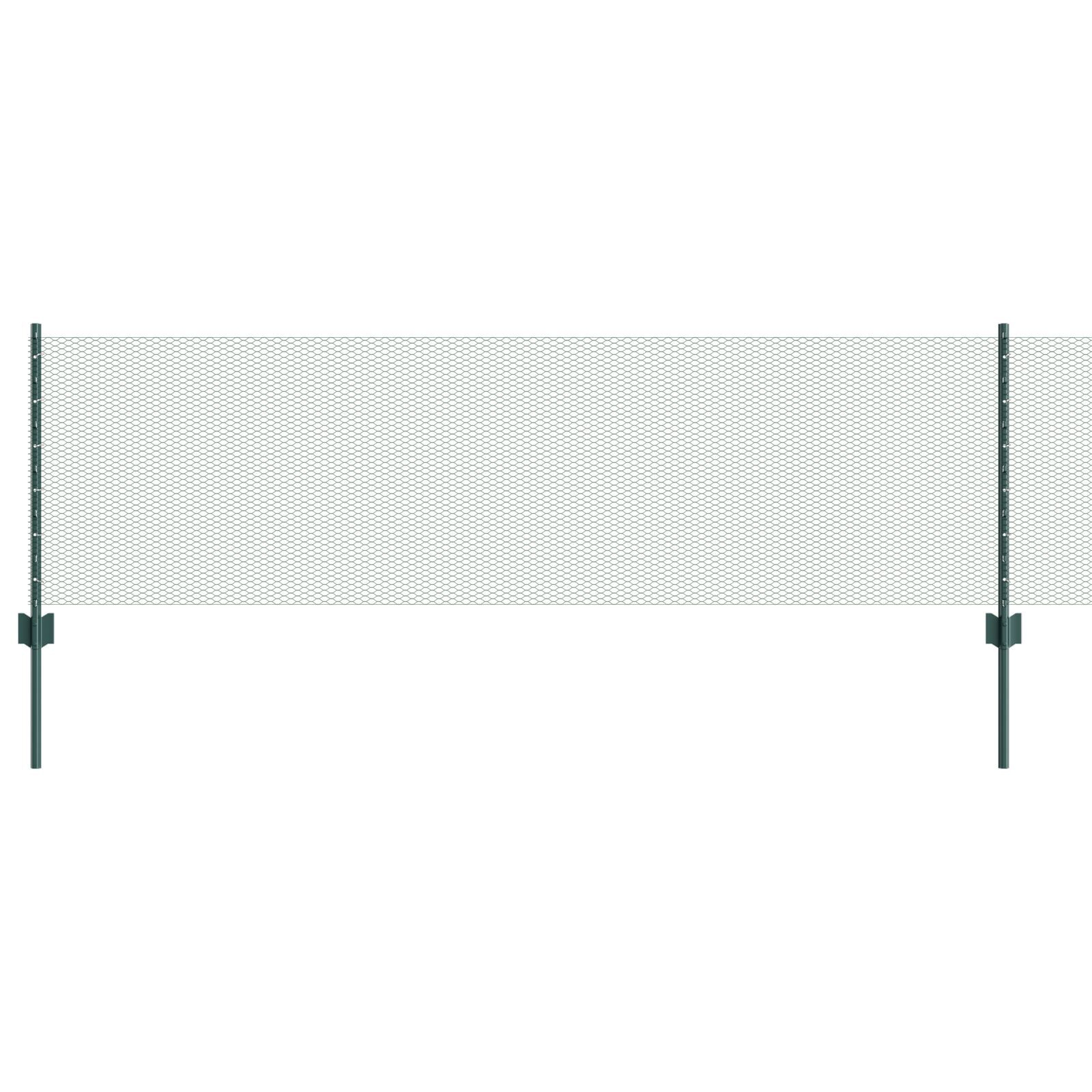 vidaXL Îngrădire cu stâlpi Verde 0.6 x 25 m Oțel