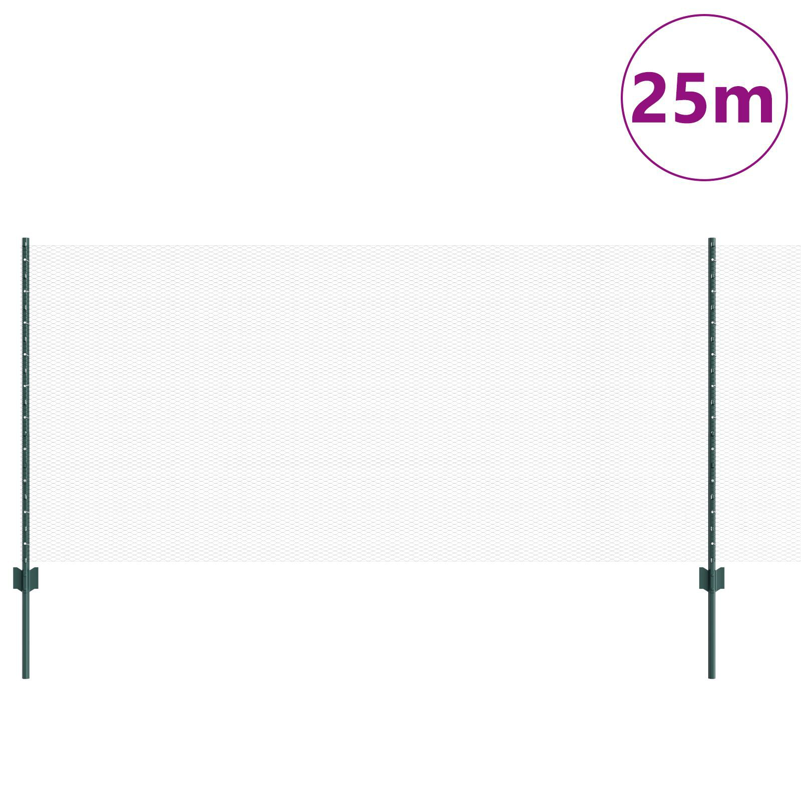vidaXL Set Gard Set de 2 Verde Metal, Plastic Gard de 25 x 1 m Durabil