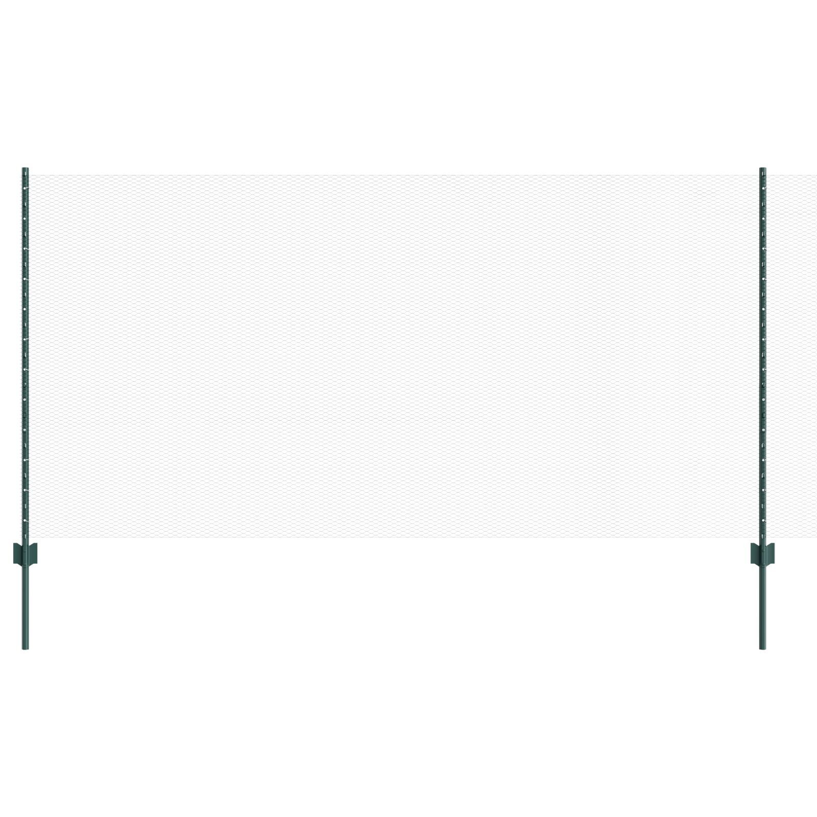 vidaXL Îngrădire cu stâlpi Verde 1.2 x 25 m Oțel