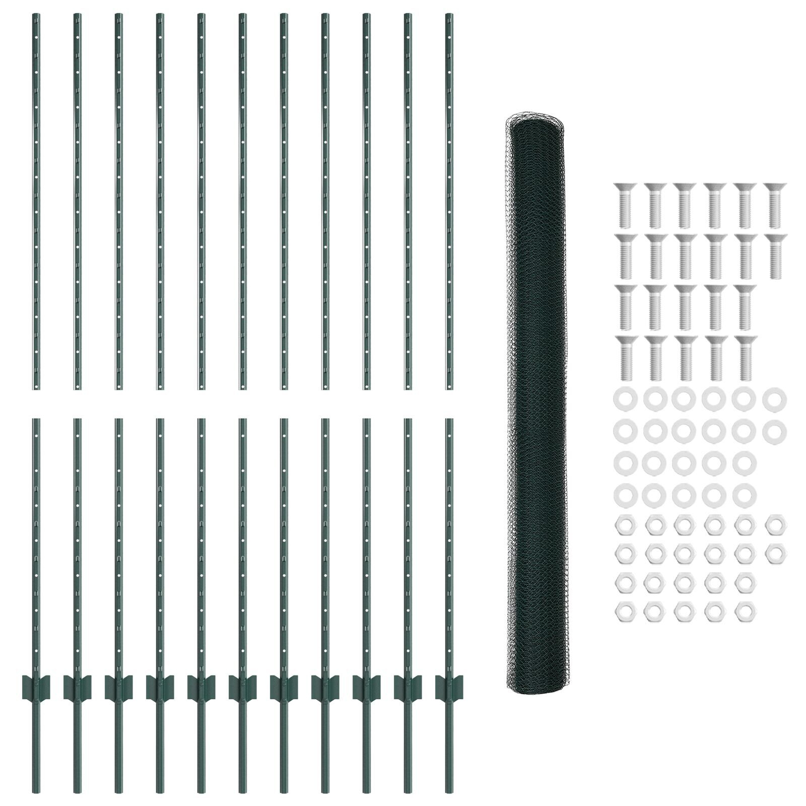 vidaXL Set Împrejmuire Grădină Hexagonală Set de 2 Verde Metal