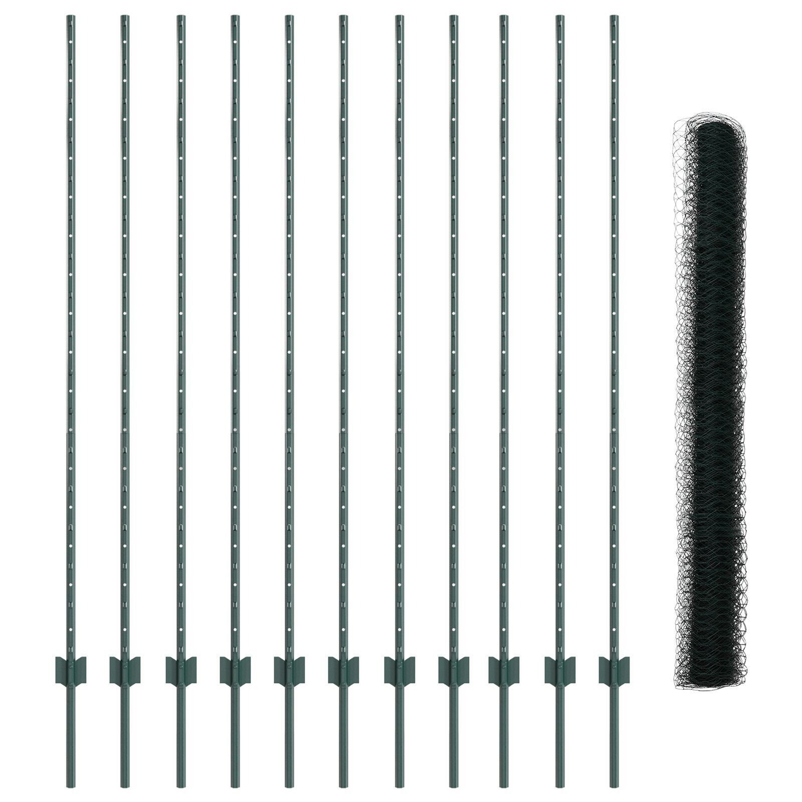 vidaXL Set Împrejmuire Grădină Set de 2 Verde Metal 25 x 1,5 m