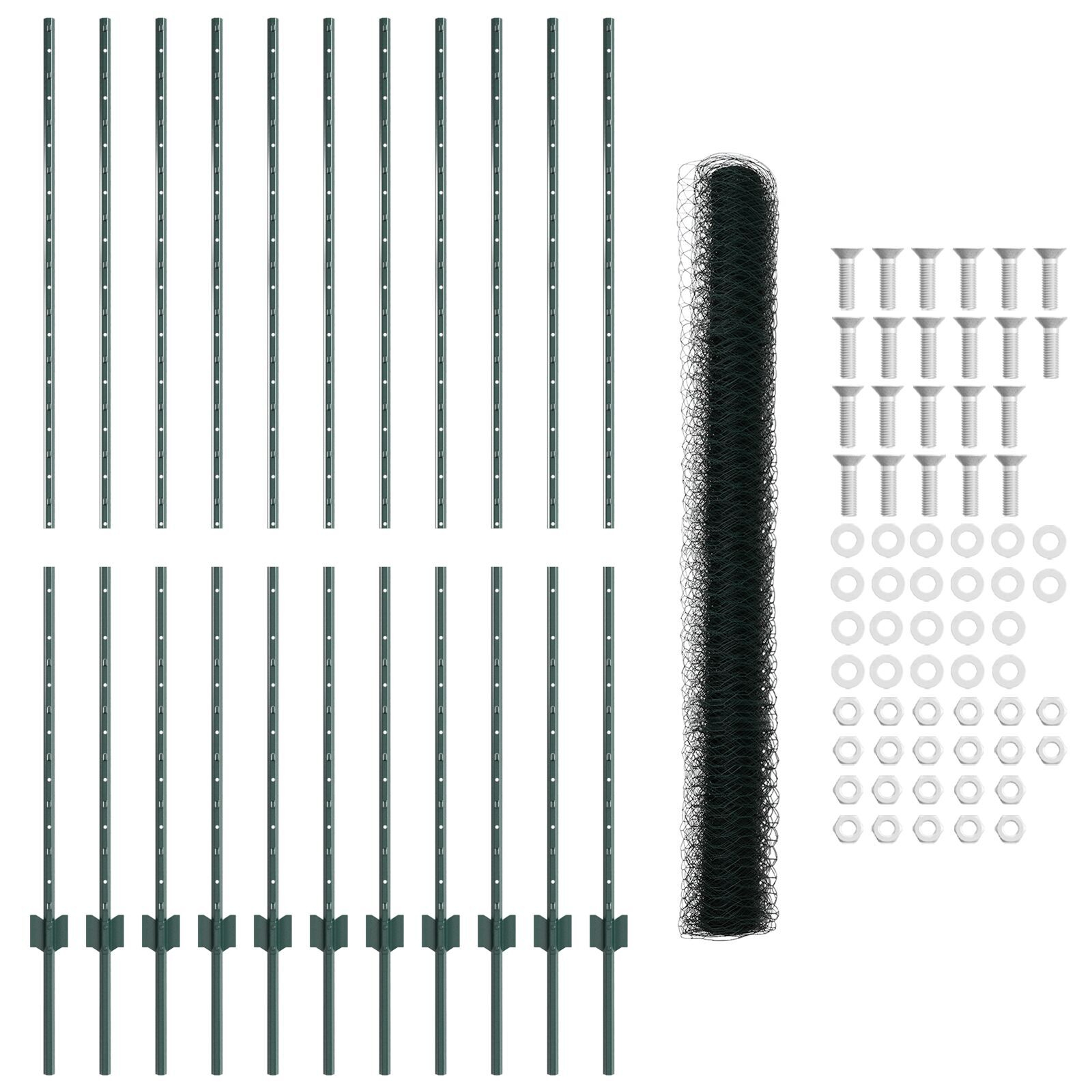 vidaXL Set Împrejmuire Grădină Set de 2 Verde Metal 25 x 1,5 m
