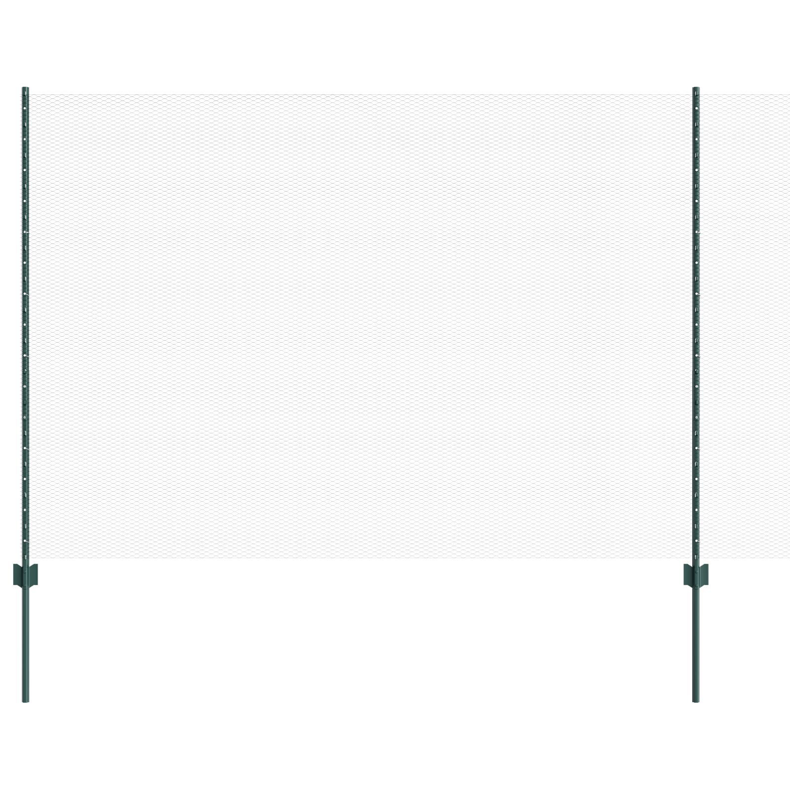 vidaXL Îngrădire cu stâlpi Verde 1.6 x 25 m Oțel vidaXL Îngrădire cu stâlpi Verde 1.6 x 25 m Oțel