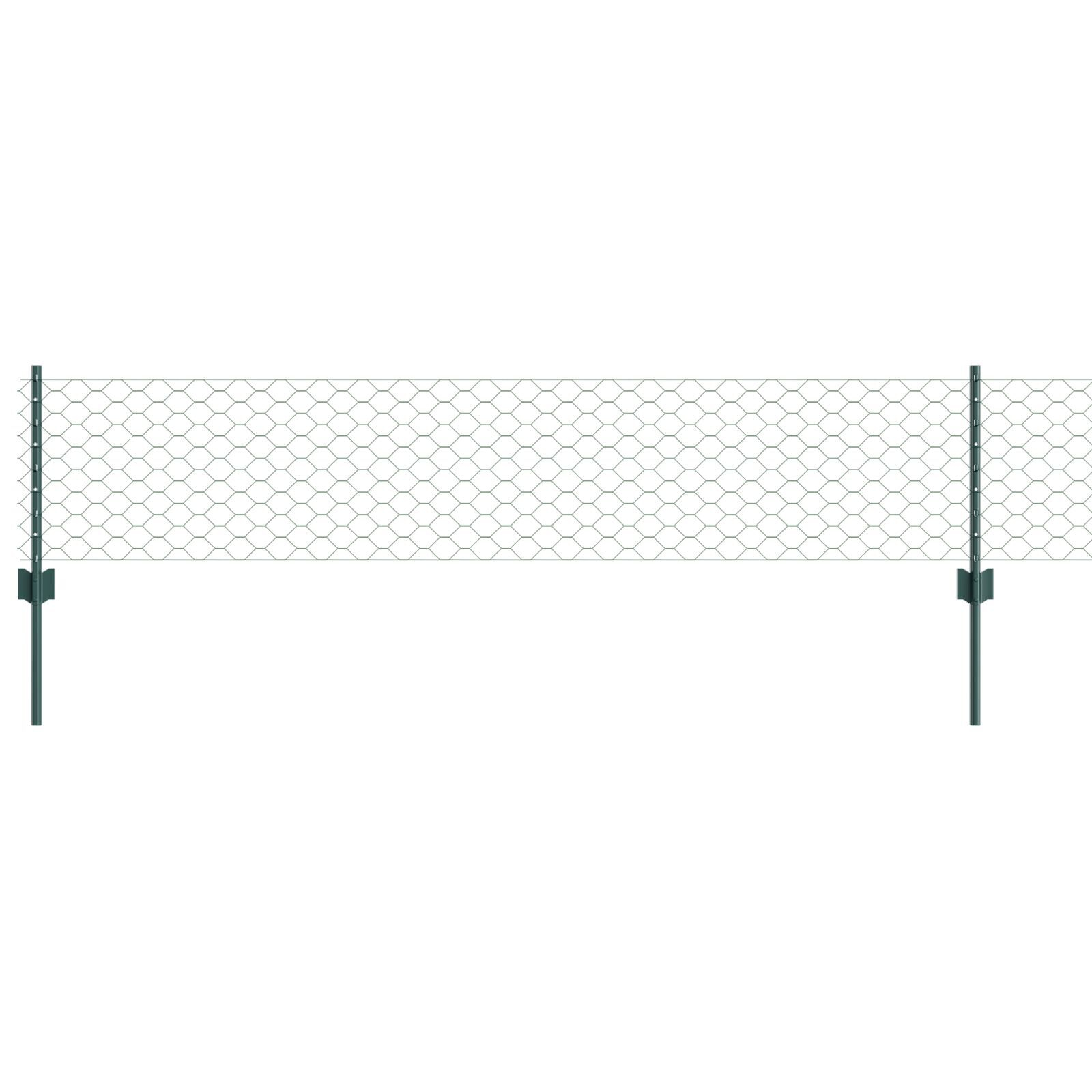 vidaXL Îngrădire cu stâlpi Verde 0.4 x 50 m Oțel