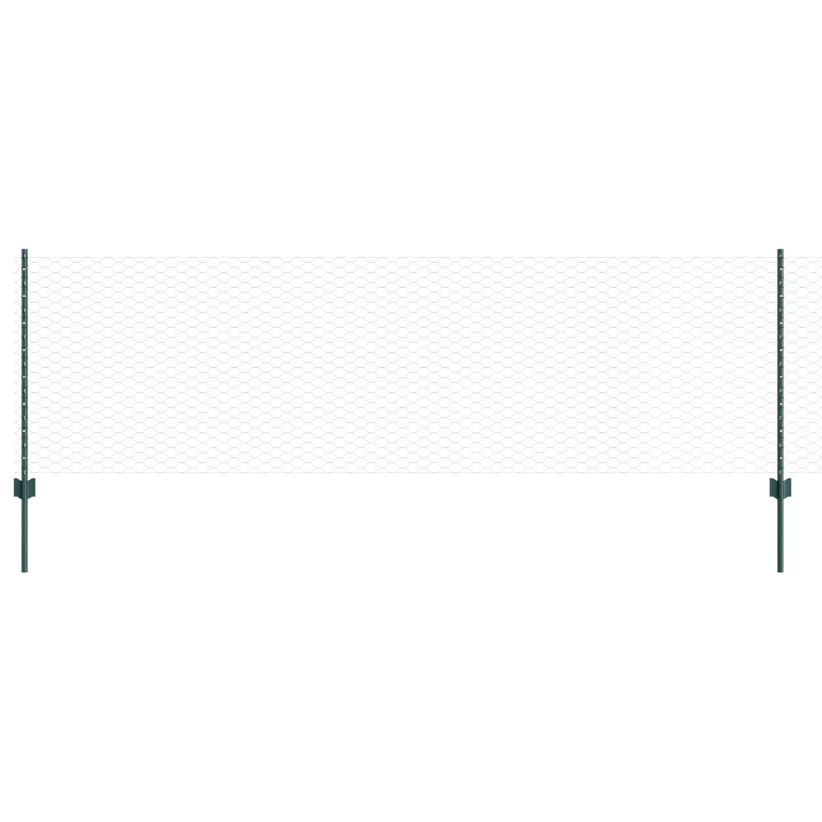 vidaXL Îngrădire cu stâlpi Verde 0.8 x 50 m Oțel