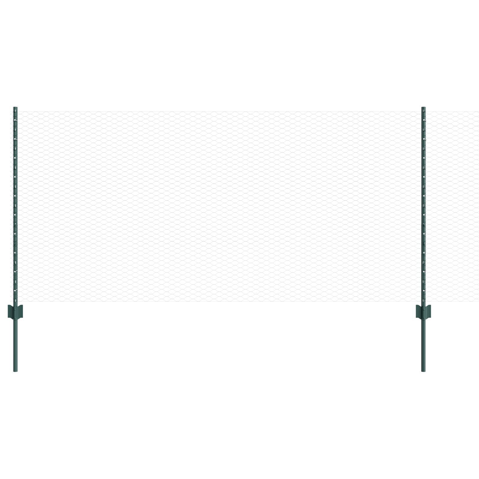 vidaXL Îngrădire cu stâlpi Verde 1 x 50 m Oțel vidaXL Îngrădire cu stâlpi Verde 1 x 50 m Oțel