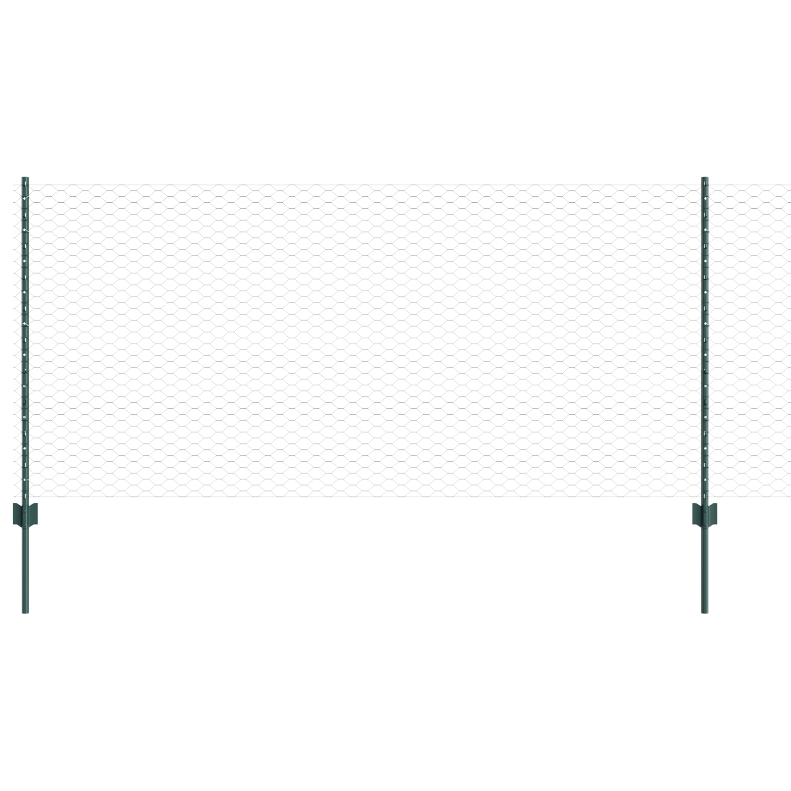 vidaXL Îngrădire cu stâlpi Verde 1 x 50 m Oțel