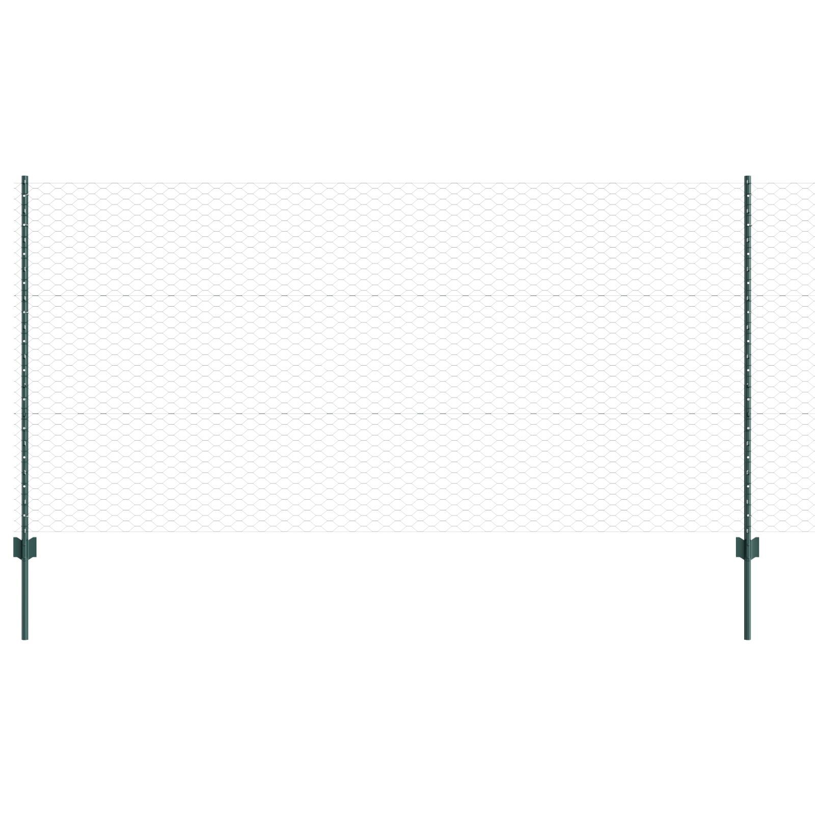 vidaXL Îngrădire cu stâlpi Verde 1.2 x 50 m Oțel vidaXL Îngrădire cu stâlpi Verde 1.2 x 50 m Oțel