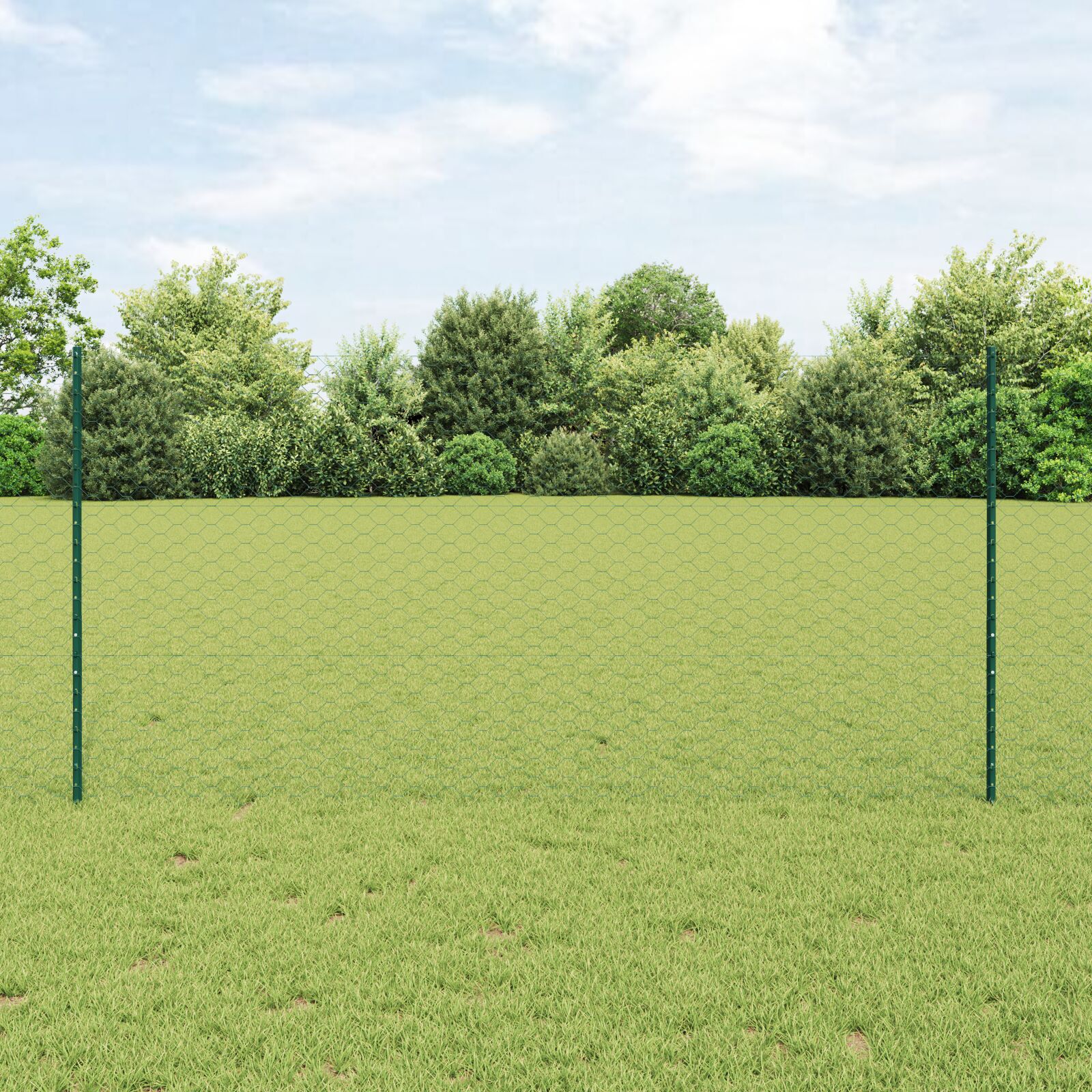 vidaXL Îngrădire cu stâlpi Verde 1.2 x 50 m Oțel vidaXL Îngrădire cu stâlpi Verde 1.2 x 50 m Oțel