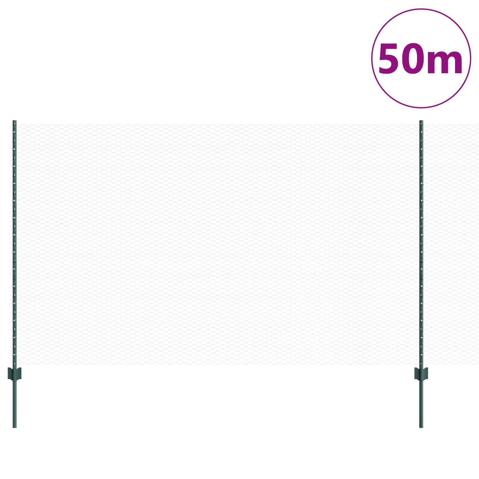 vidaXL Stâlpi de Gard 11 pcs U-Channel Verde 140 cm Oțel