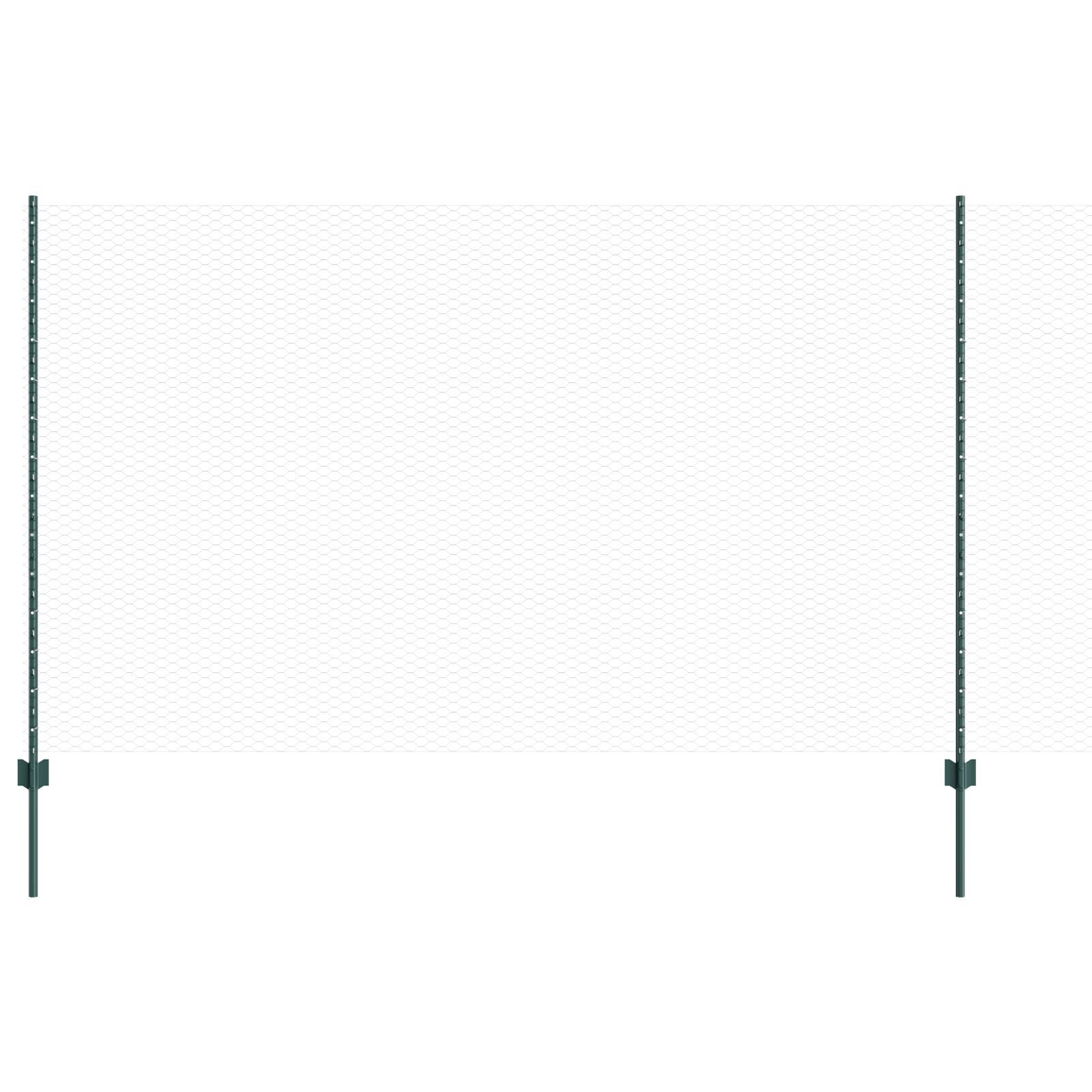 vidaXL Stâlpi de Gard 11 pcs U-Channel Verde 140 cm Oțel
