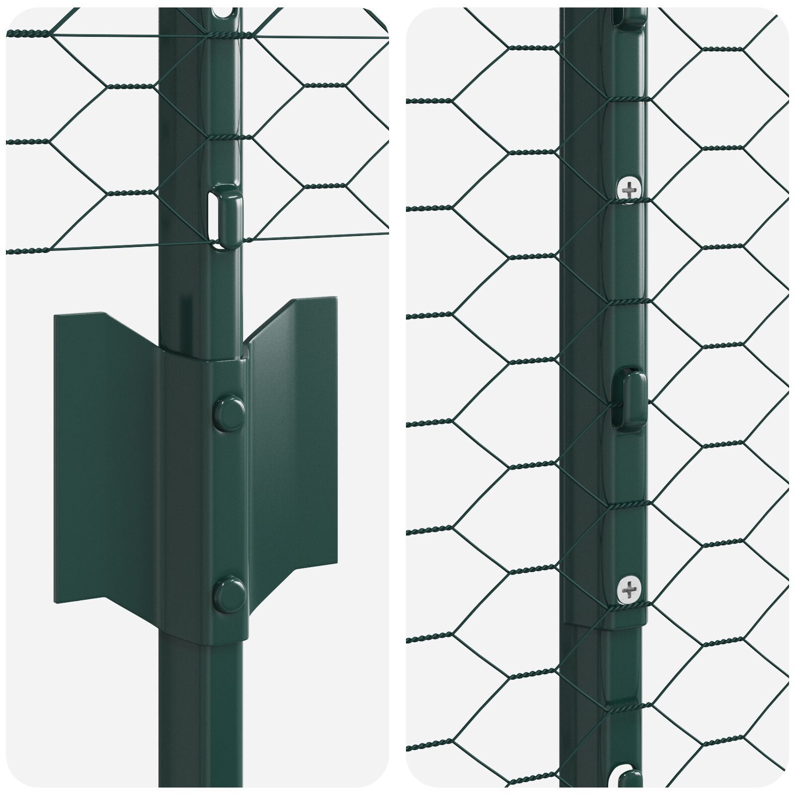 vidaXL Stâlpi de Gard 11 pcs U-Channel Verde 140 cm Oțel