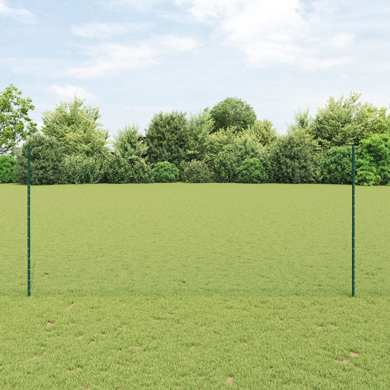 vidaXL Stâlpi de Gard 11 pcs U-Channel Verde 140 cm Oțel