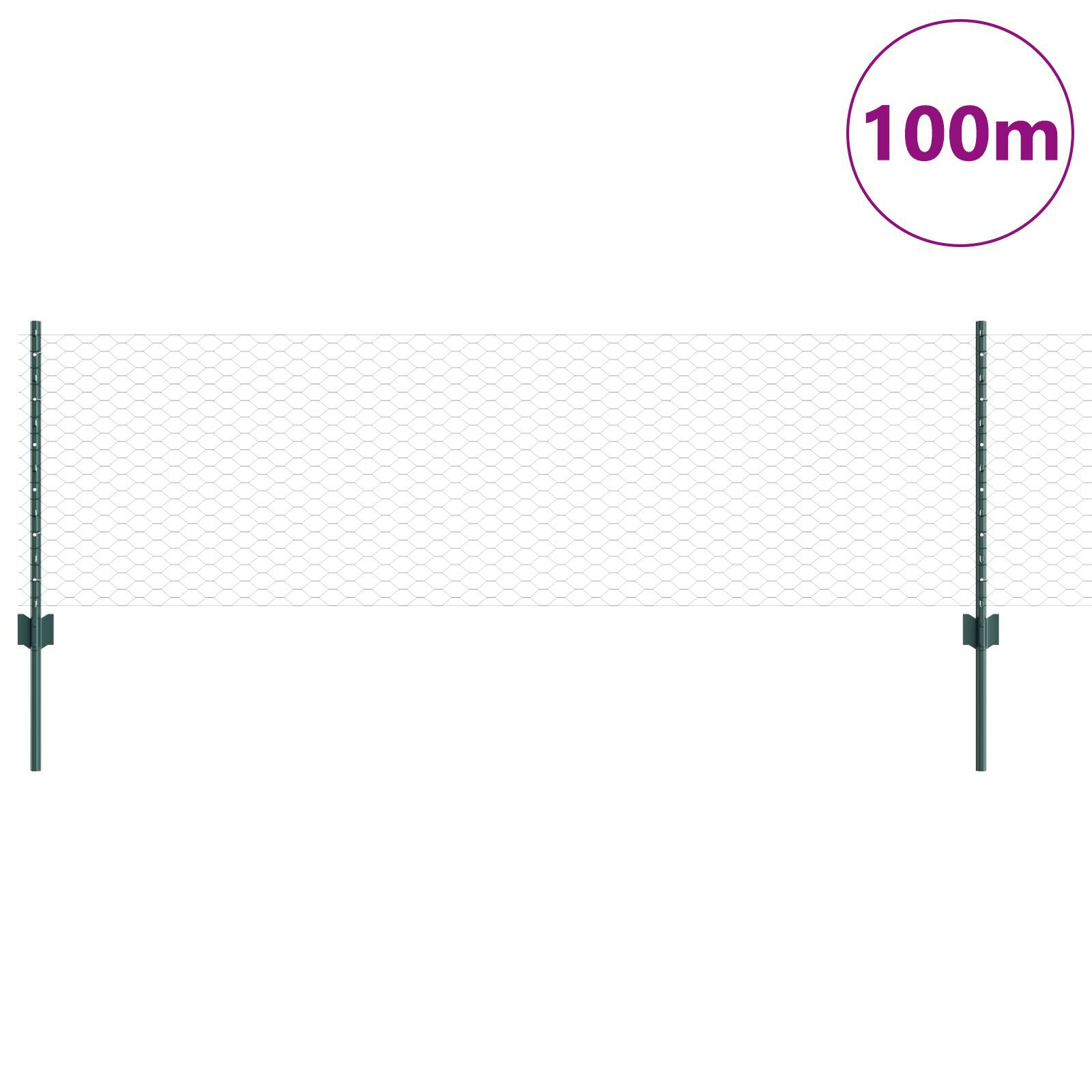 vidaXL Îngrădire cu stâlpi Verde 0.6 x 100 m Oțel vidaXL Îngrădire cu stâlpi Verde 0.6 x 100 m Oțel