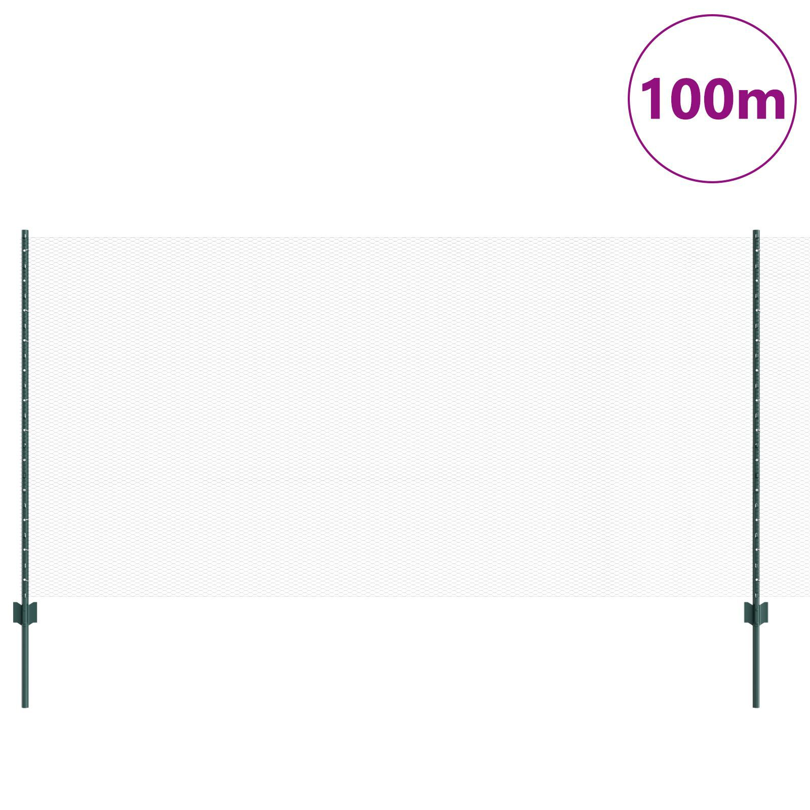 vidaXL Îngrădire cu stâlpi Verde 1.2 x 100 m Oțel vidaXL Îngrădire cu stâlpi Verde 1.2 x 100 m Oțel