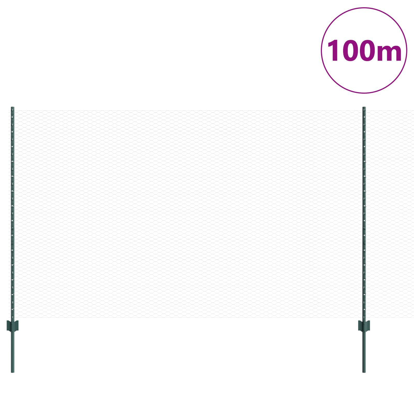 vidaXL Îngrădire cu stâlpi Verde 1.4 x 100 m Oțel vidaXL Îngrădire cu stâlpi Verde 1.4 x 100 m Oțel