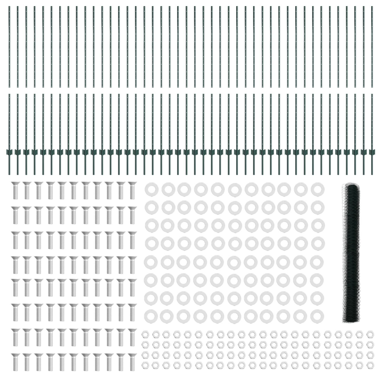vidaXL Gard cu Stâlp Verde 1,5 x 100 m Oțel și PVC