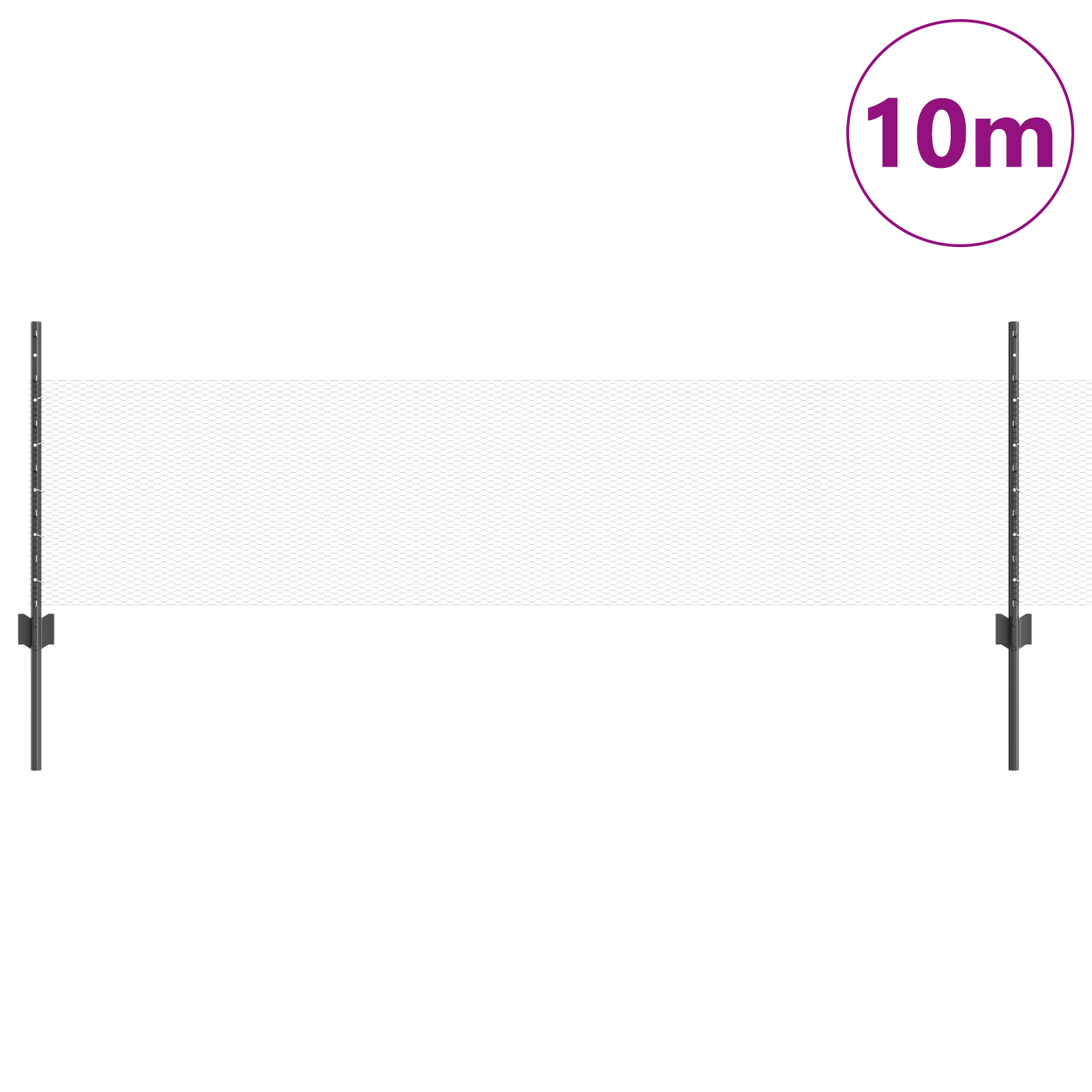 vidaXL Îngrădire cu stâlpi Gri 0.5 x 10 m Oțel