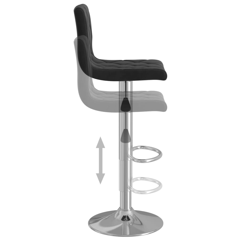 vidaXL Scaune de bar, 2 buc., negru, catifea
