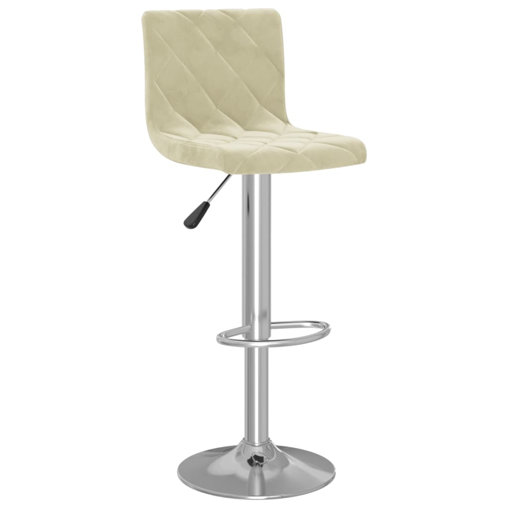 vidaXL Scaune de bar, 2 buc., crem, catifea vidaXL Scaune de bar, 2 buc., crem, catifea