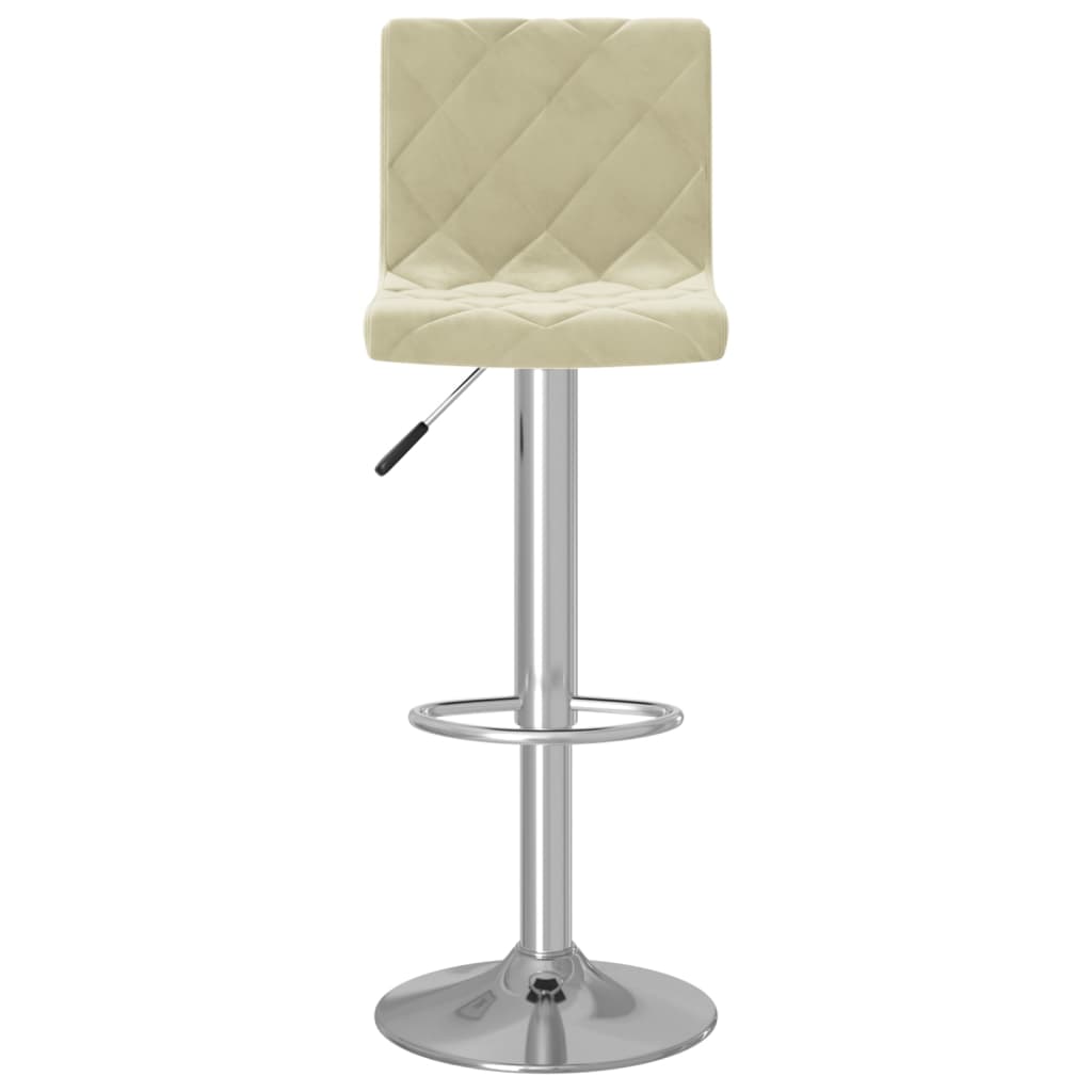 vidaXL Scaune de bar, 2 buc., crem, catifea vidaXL Scaune de bar, 2 buc., crem, catifea