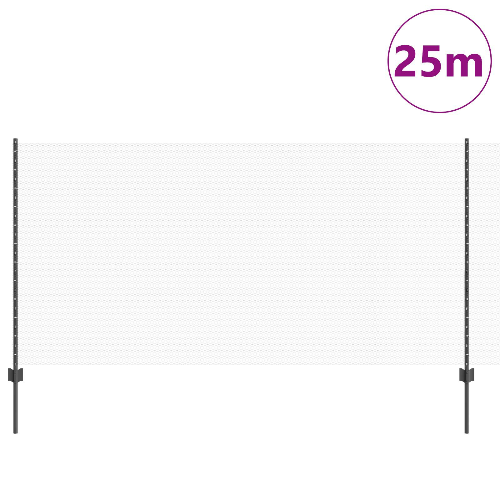 vidaXL Îngrădire cu stâlpi Gri 1.2 x 25 m Oțel