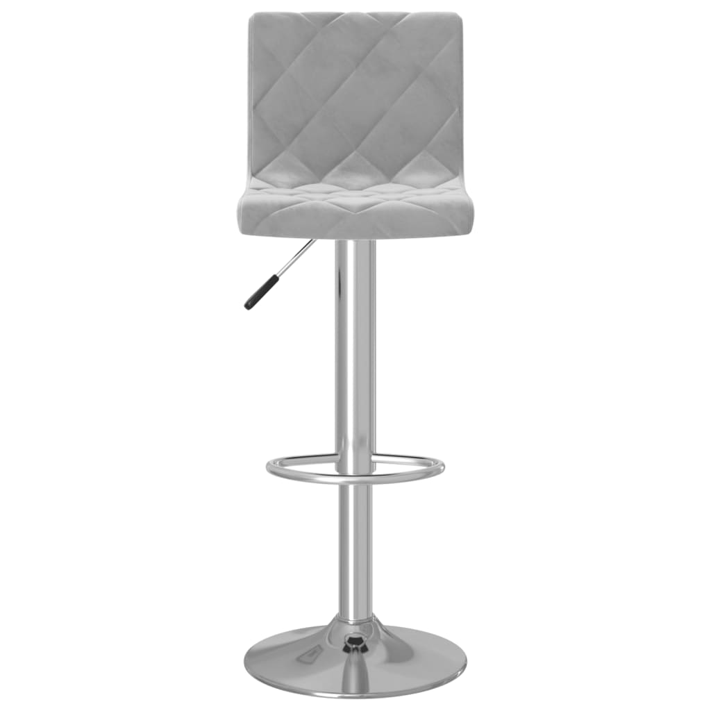 vidaXL Scaune de bar, 2 buc., gri deschis, catifea vidaXL Scaune de bar, 2 buc., gri deschis, catifea