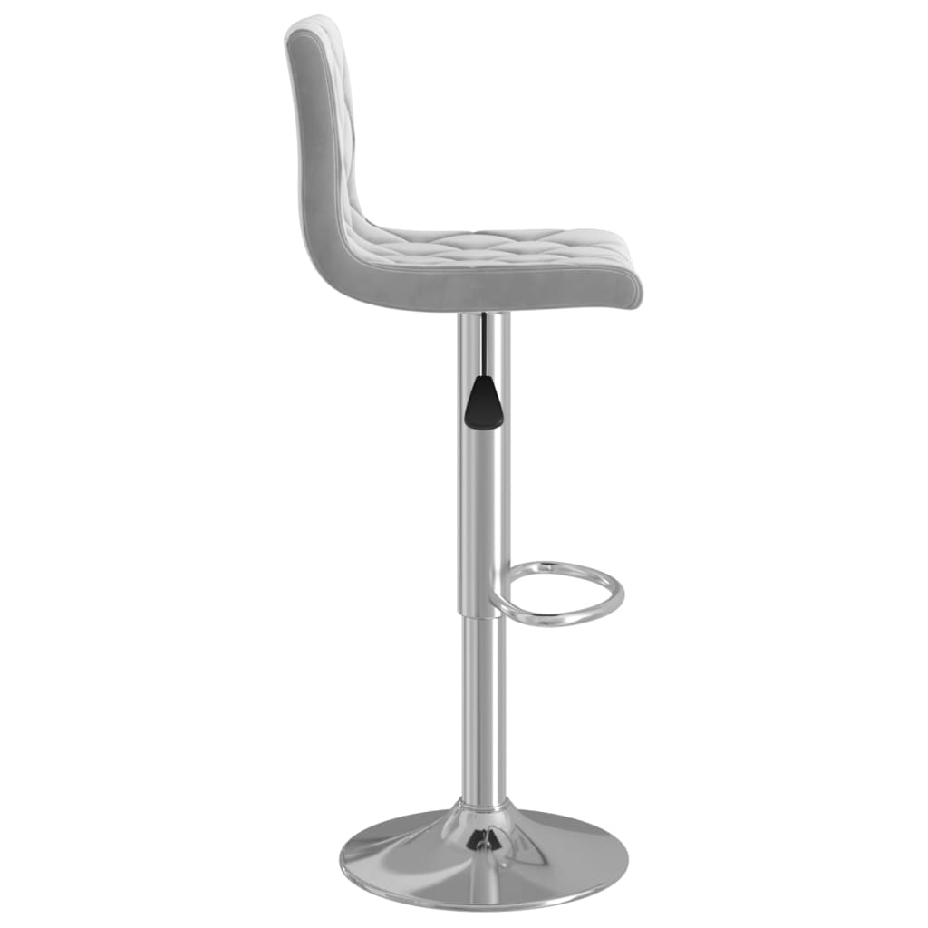 vidaXL Scaune de bar, 2 buc., gri deschis, catifea vidaXL Scaune de bar, 2 buc., gri deschis, catifea