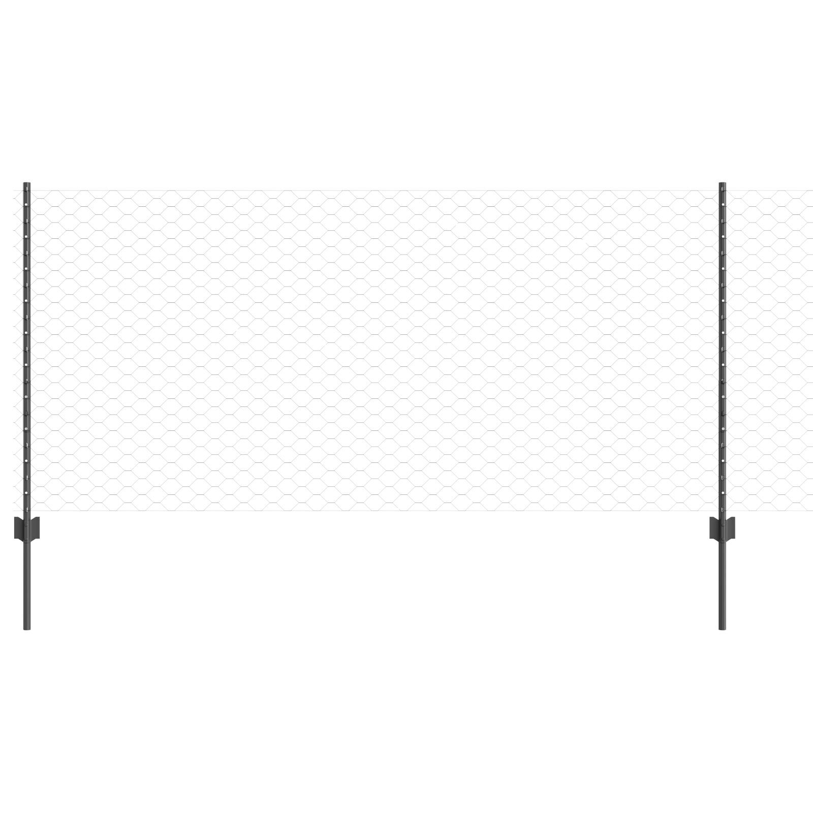 vidaXL Stâlpi de Gard 22 buc U-Channel Gri 100 cm Oțel