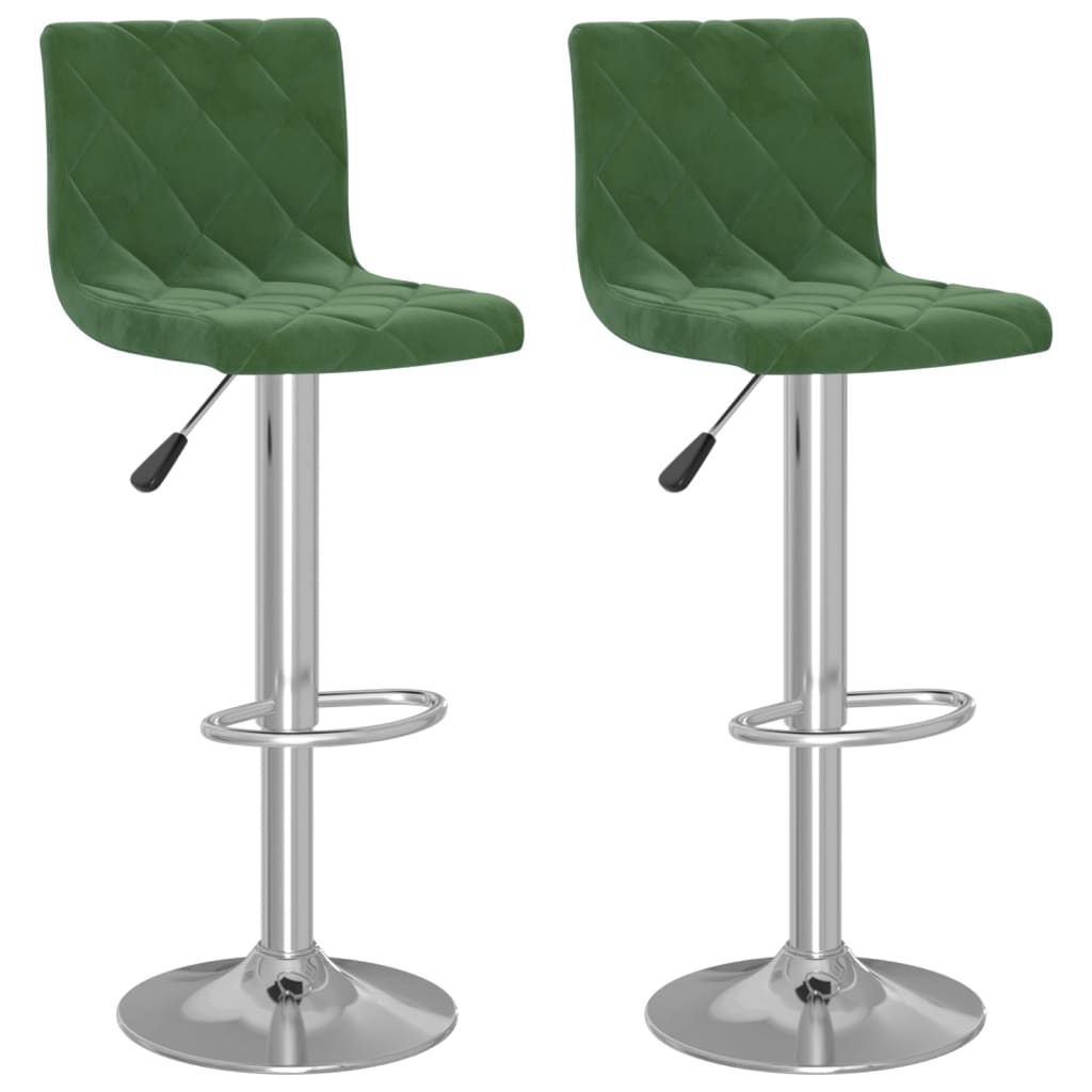 vidaXL Scaune de bar, 2 buc., verde închis, catifea vidaXL Scaune de bar, 2 buc., verde închis, catifea