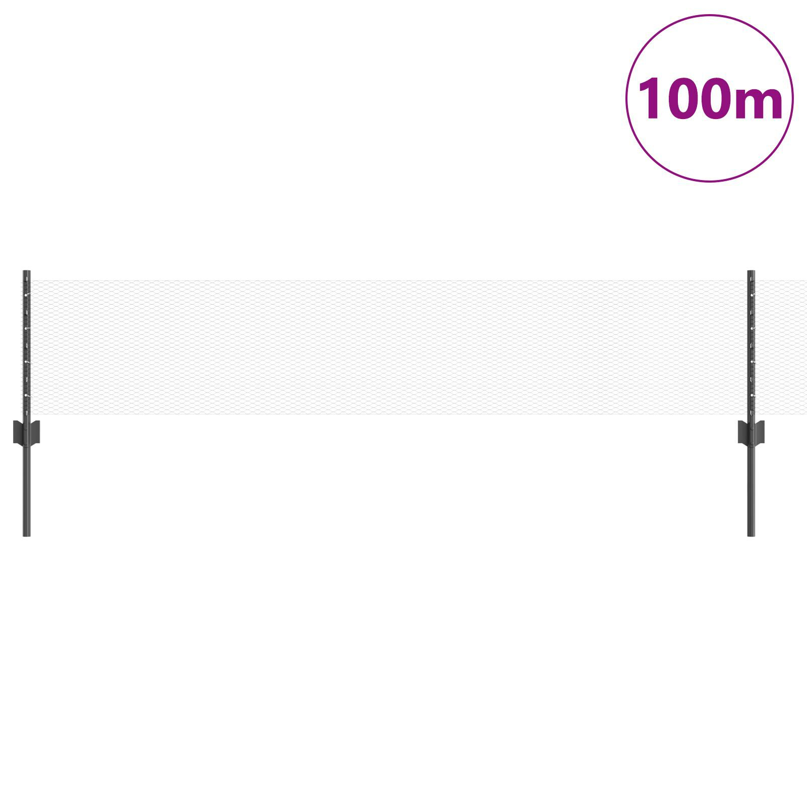 vidaXL Îngrădire cu stâlpi Gri 0.4 x 100 m Oțel